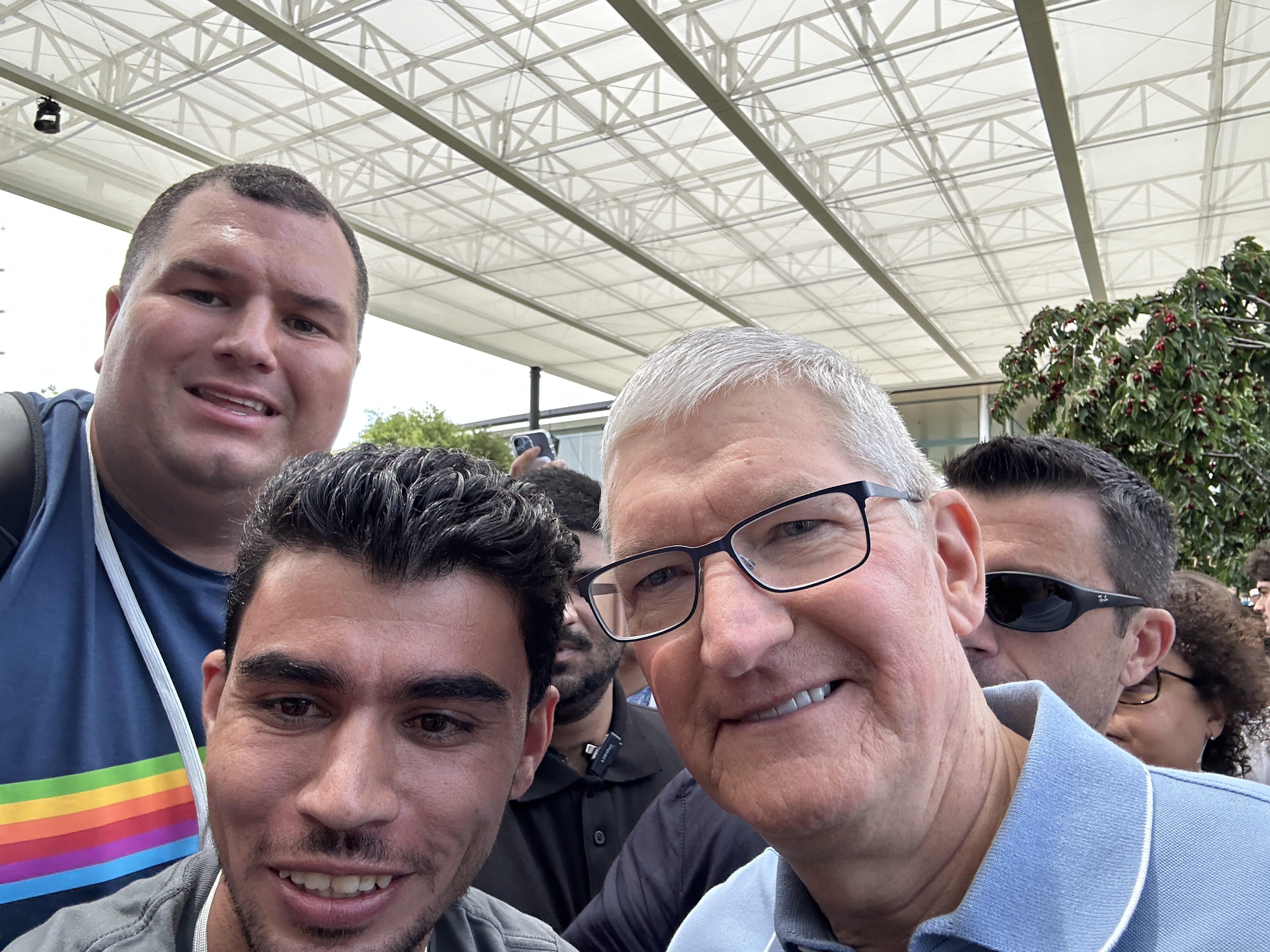 group selfie with leader