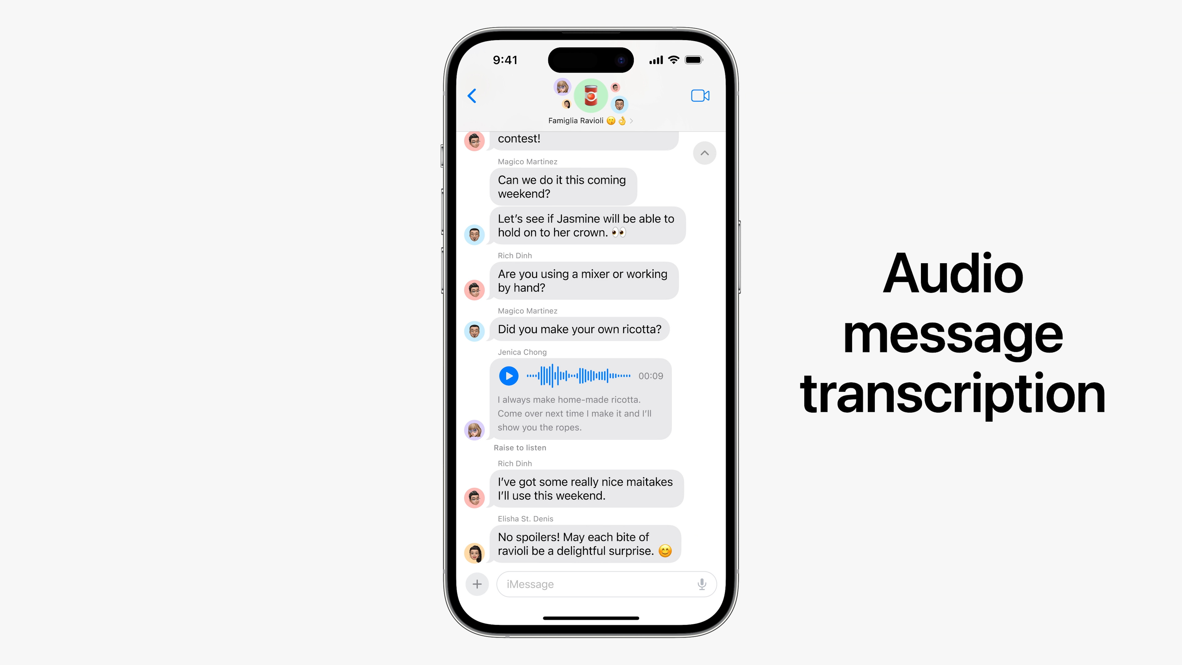 iphone audio message transcription