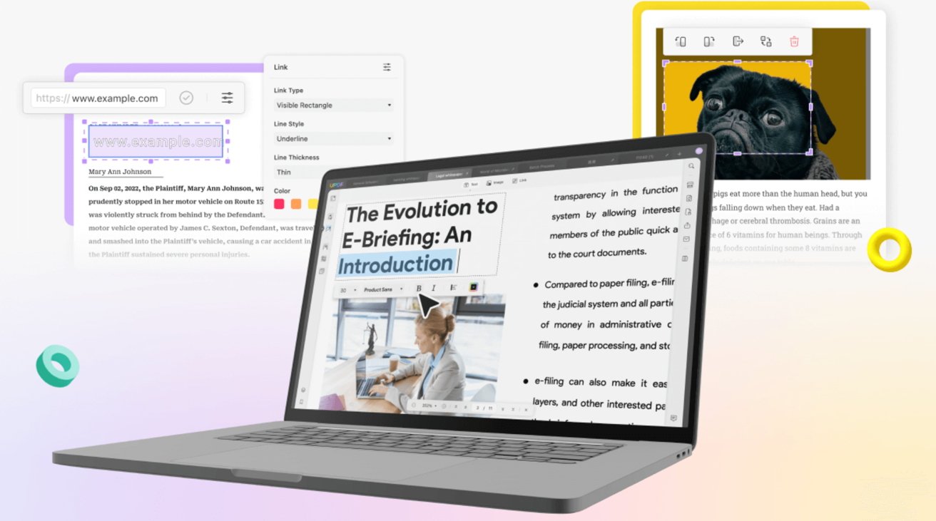 laptop with pdf editing software