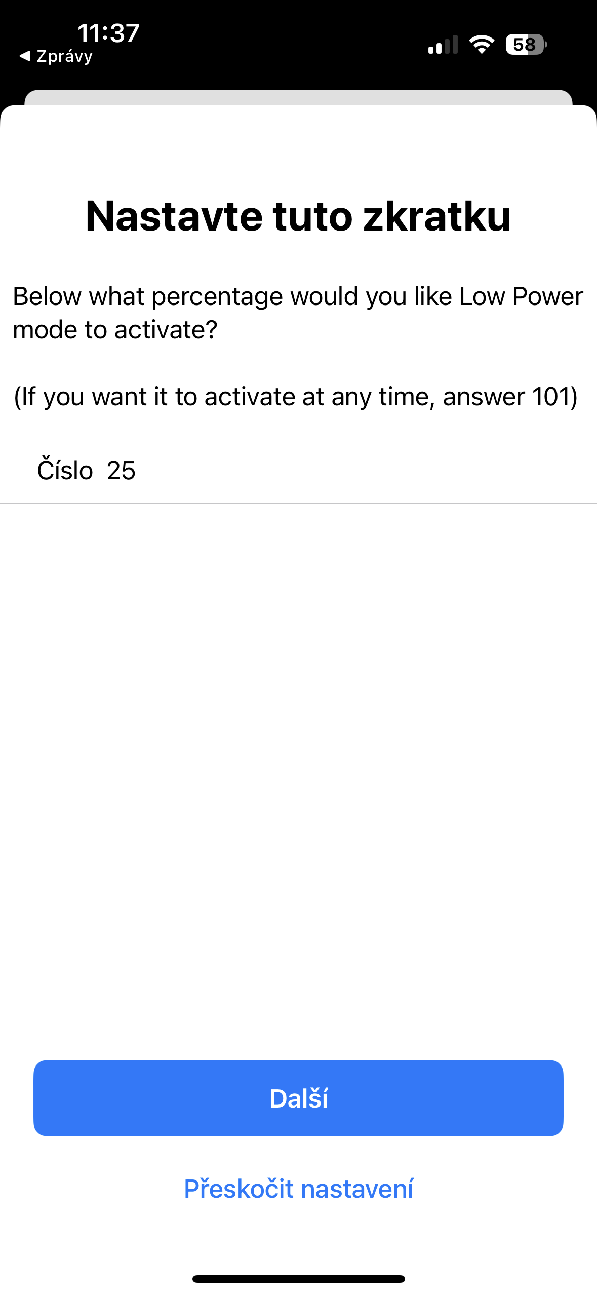 low power mode percentage