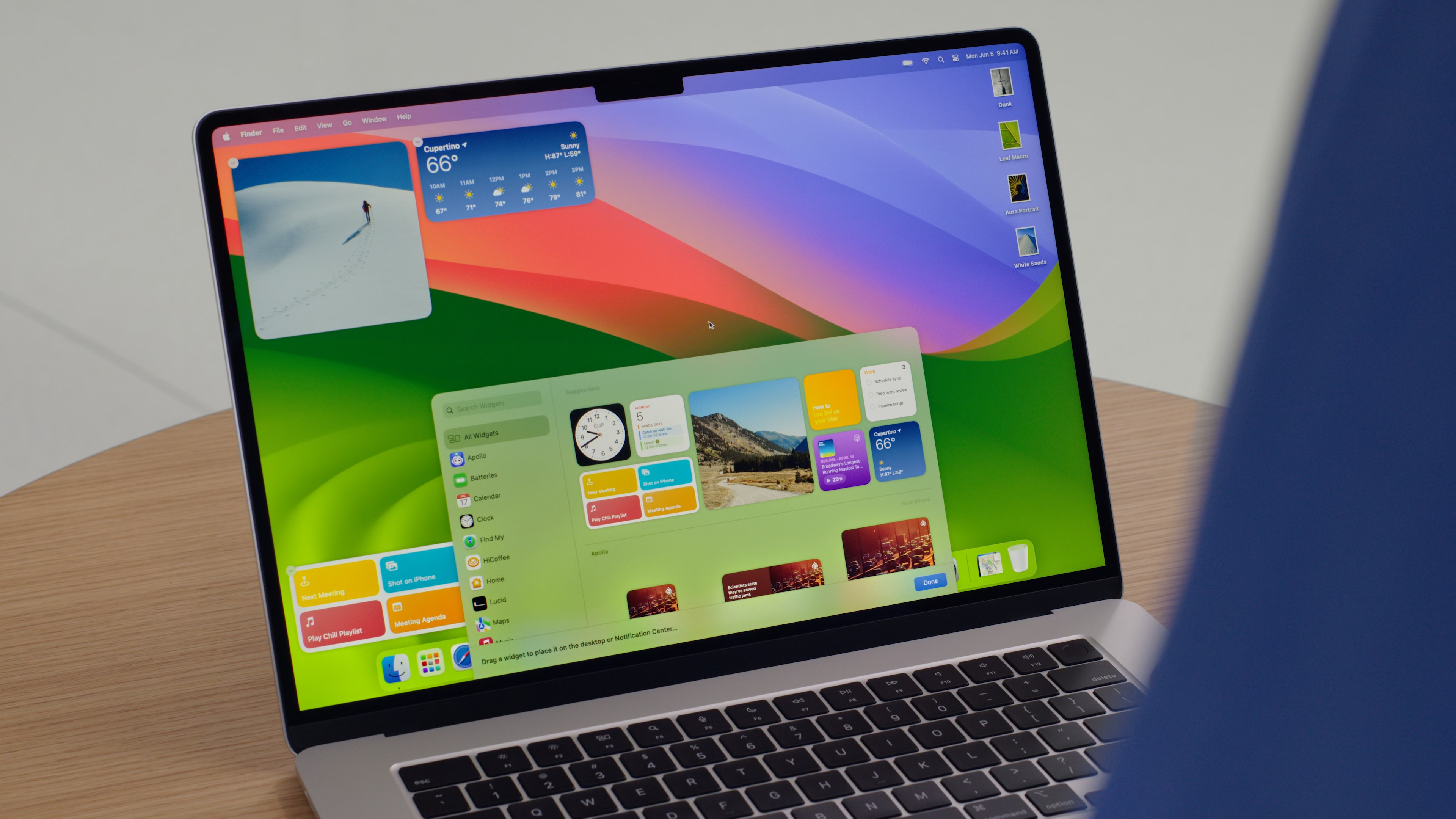 macbook colorful widgets