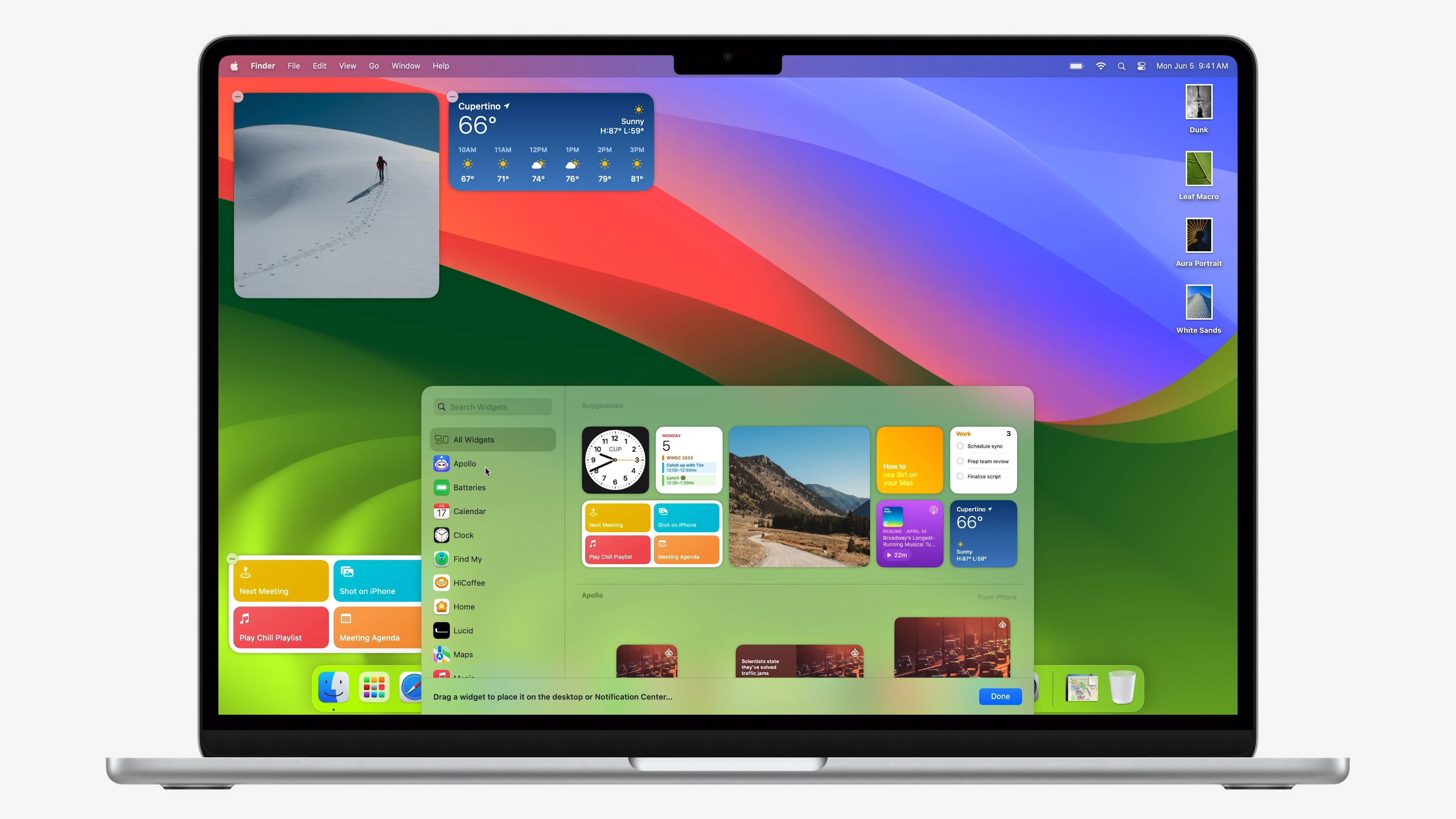 macbook widgets display