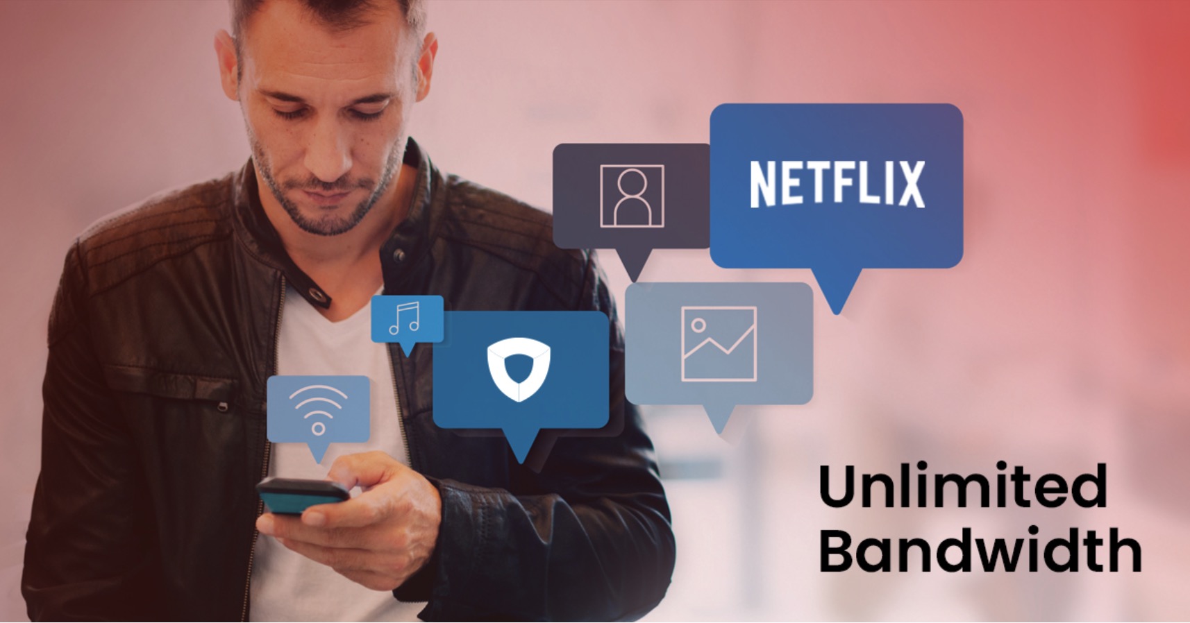 man using phone unlimited bandwidth