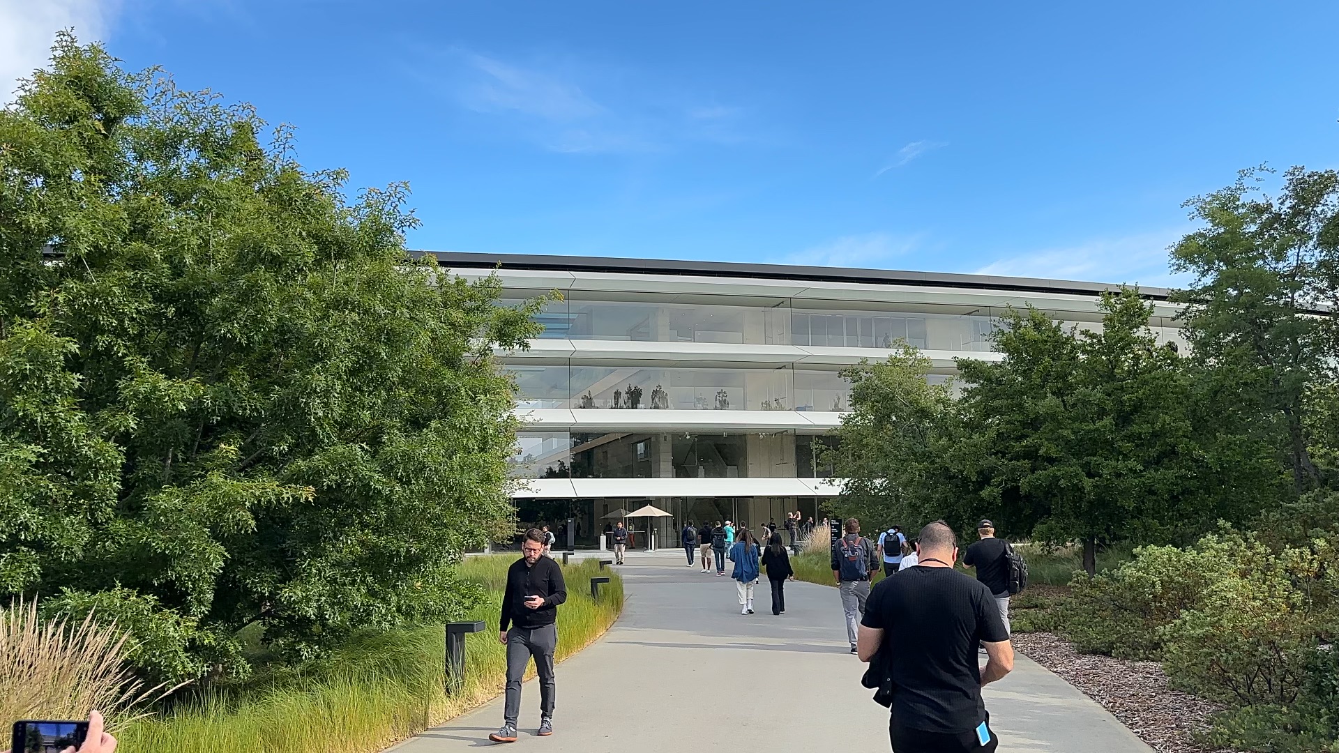 people approaching building