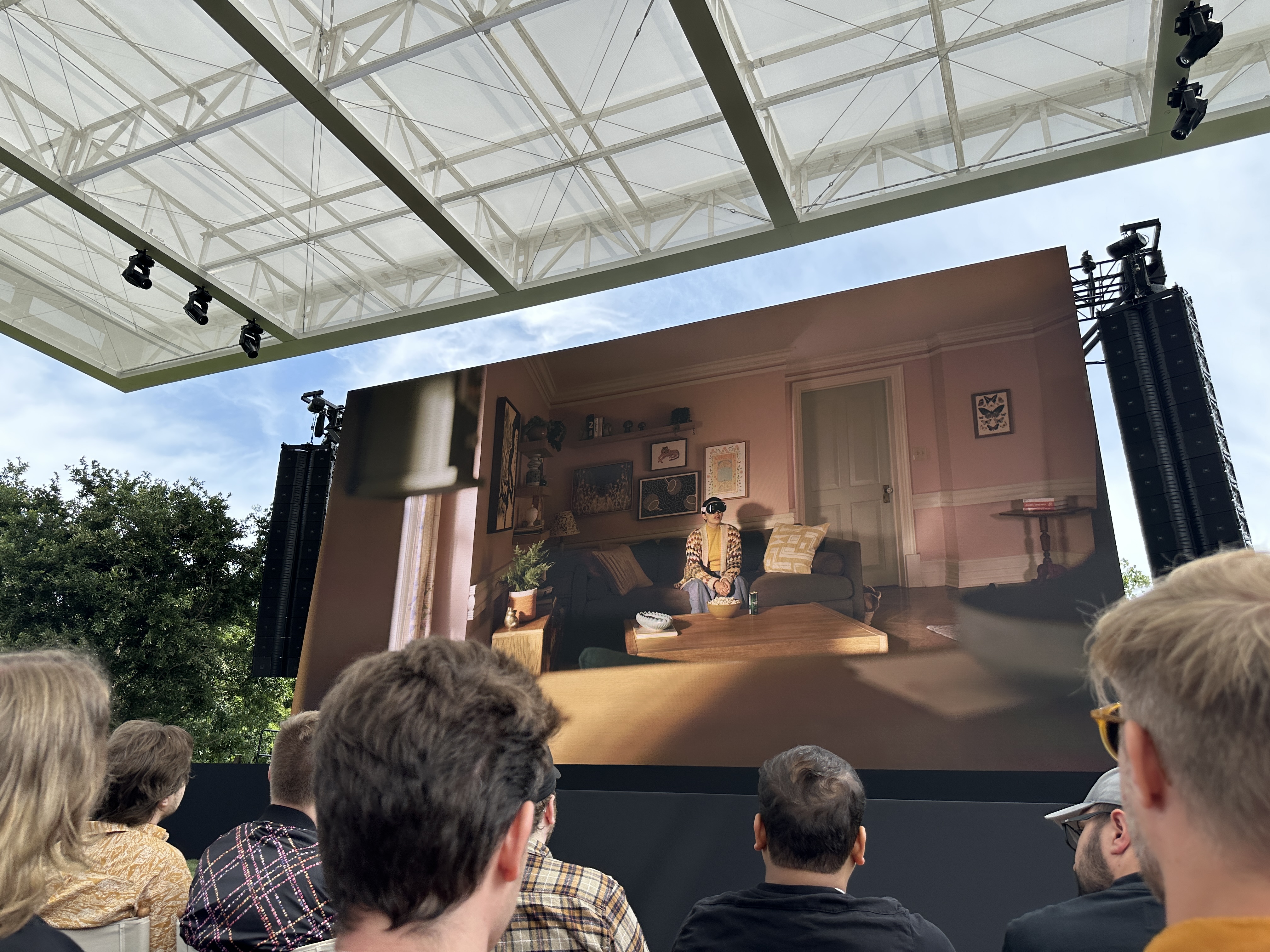 people watching movie scene