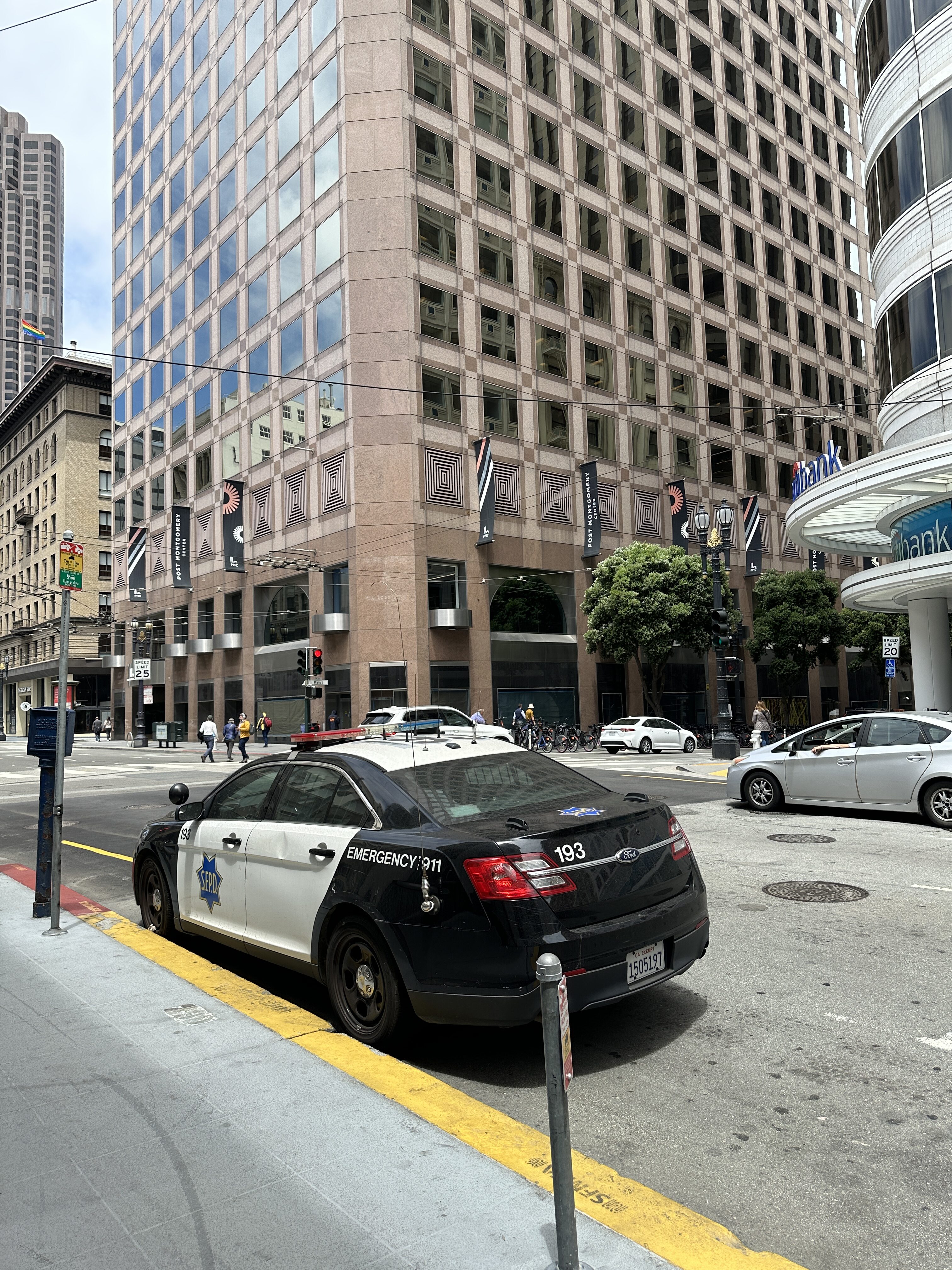 police car city street