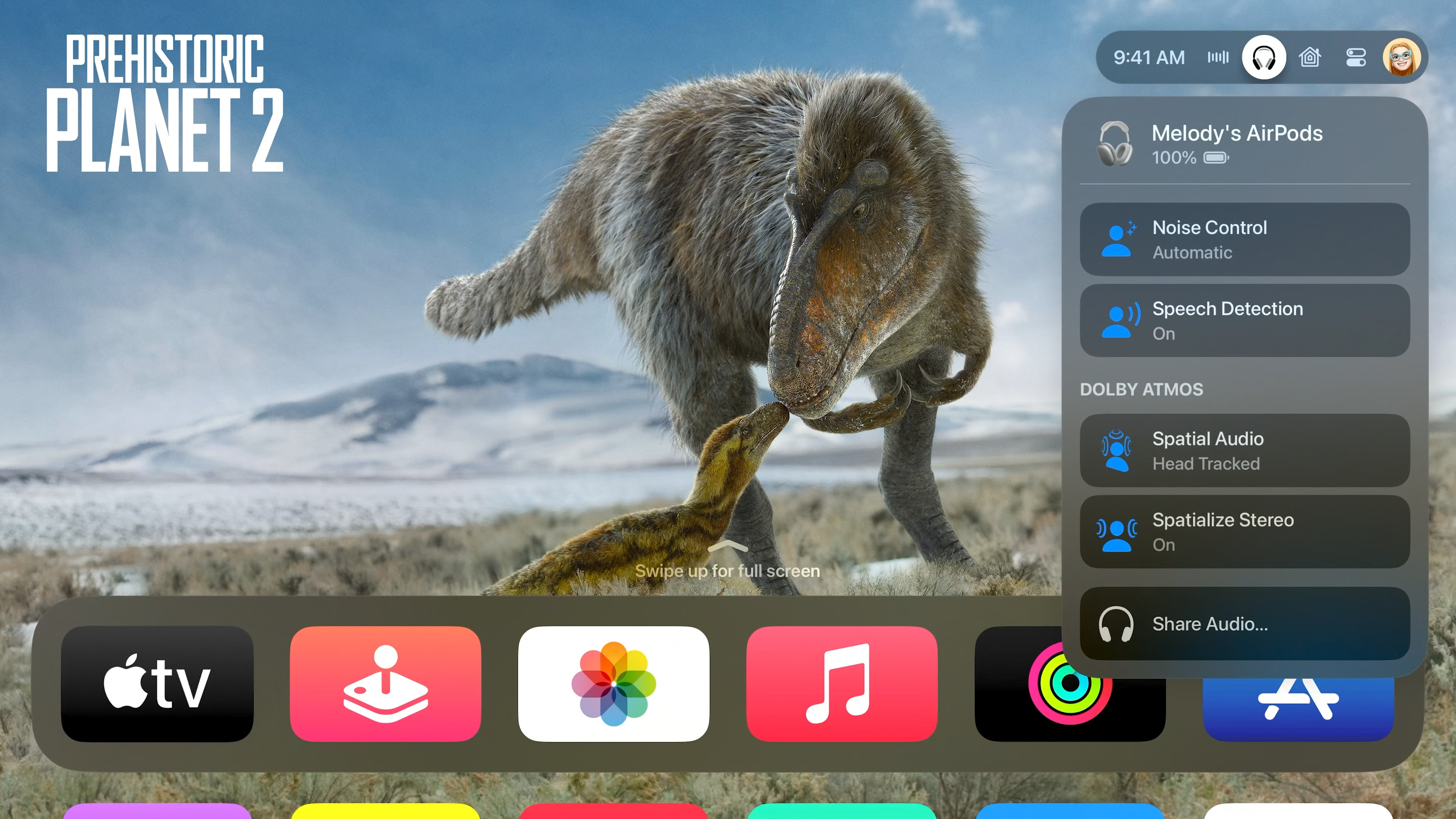 prehistoric planet airpods settings