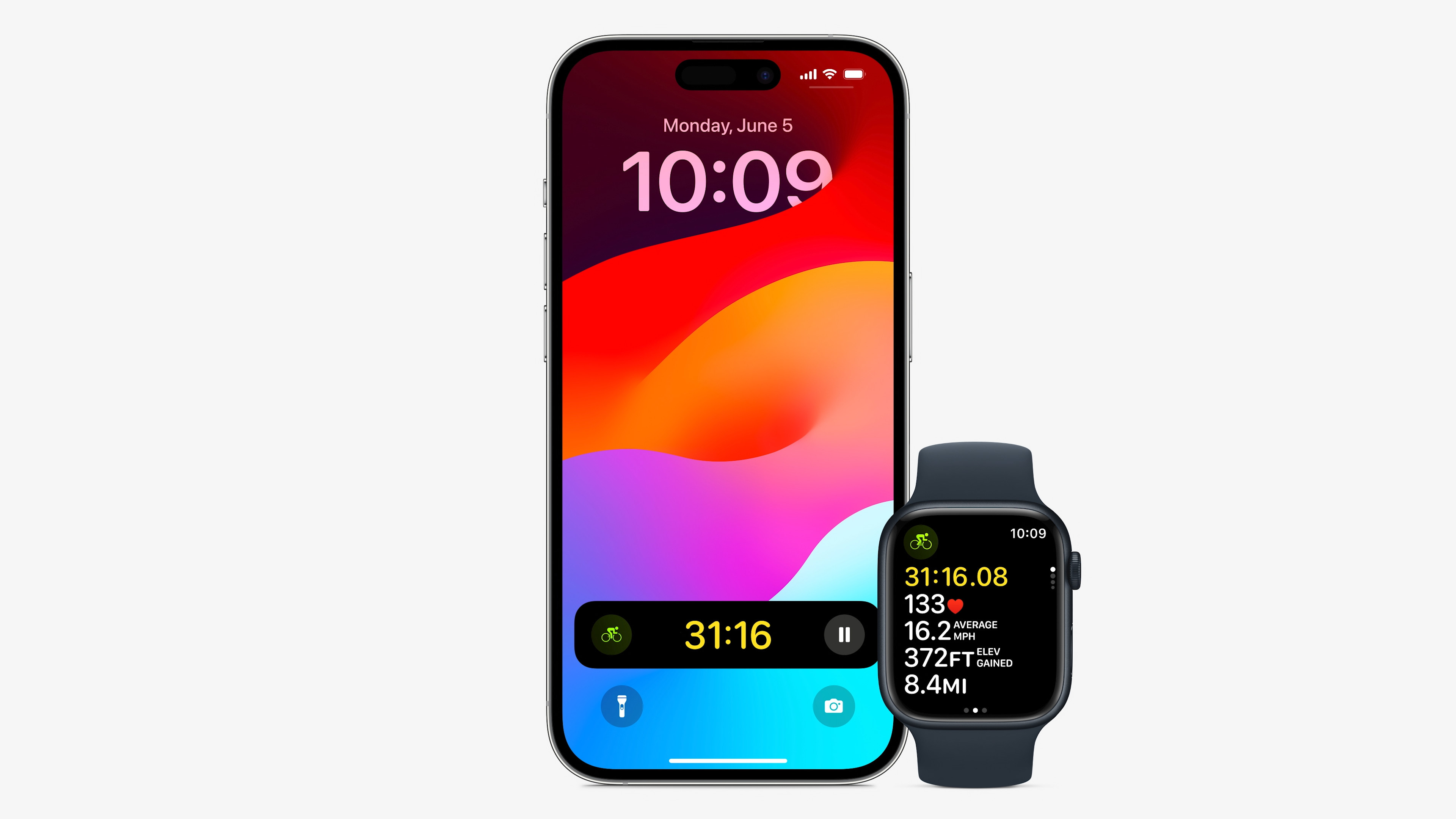 smartphone and watch fitness display