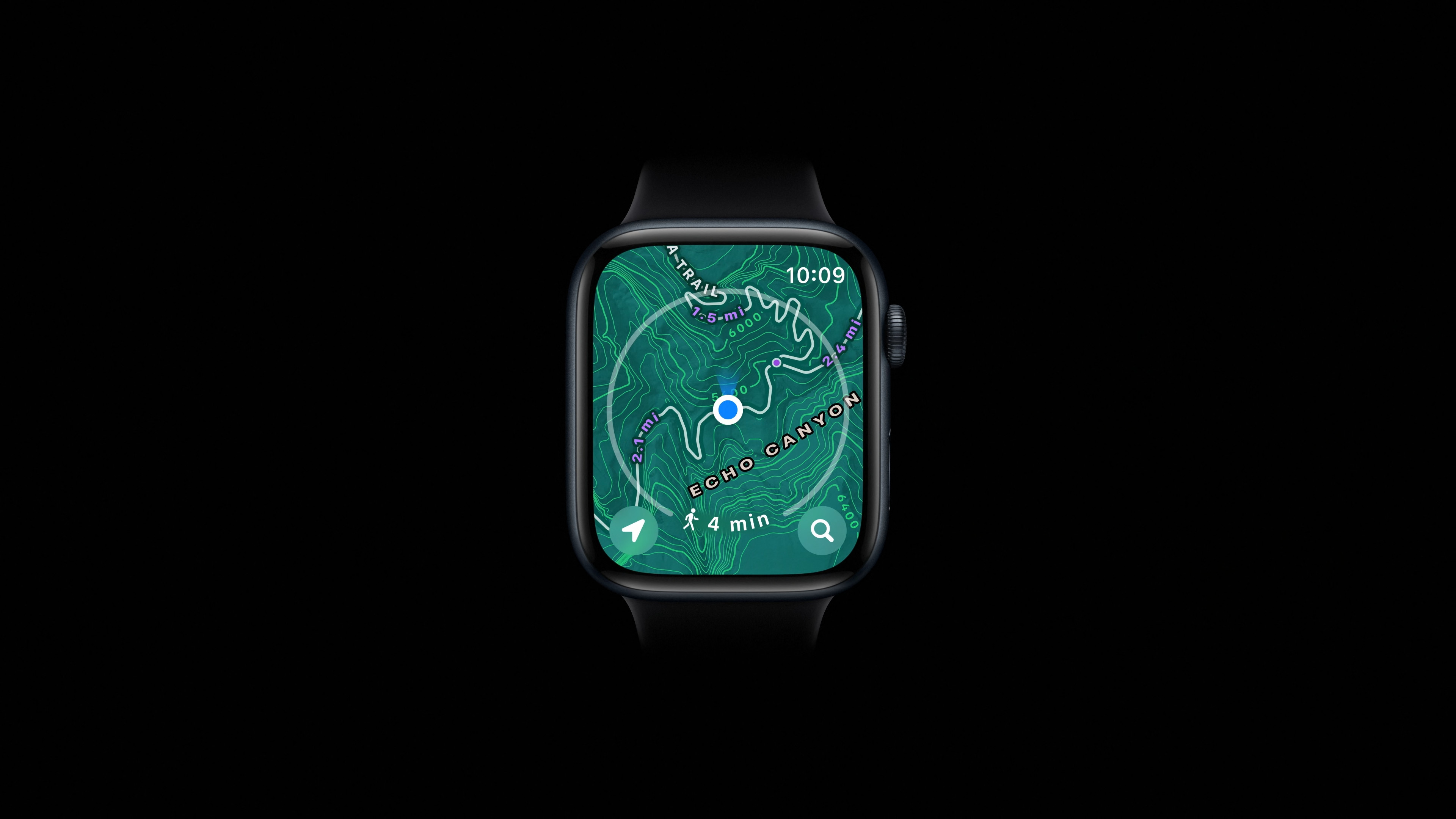 smartwatch topographic map display