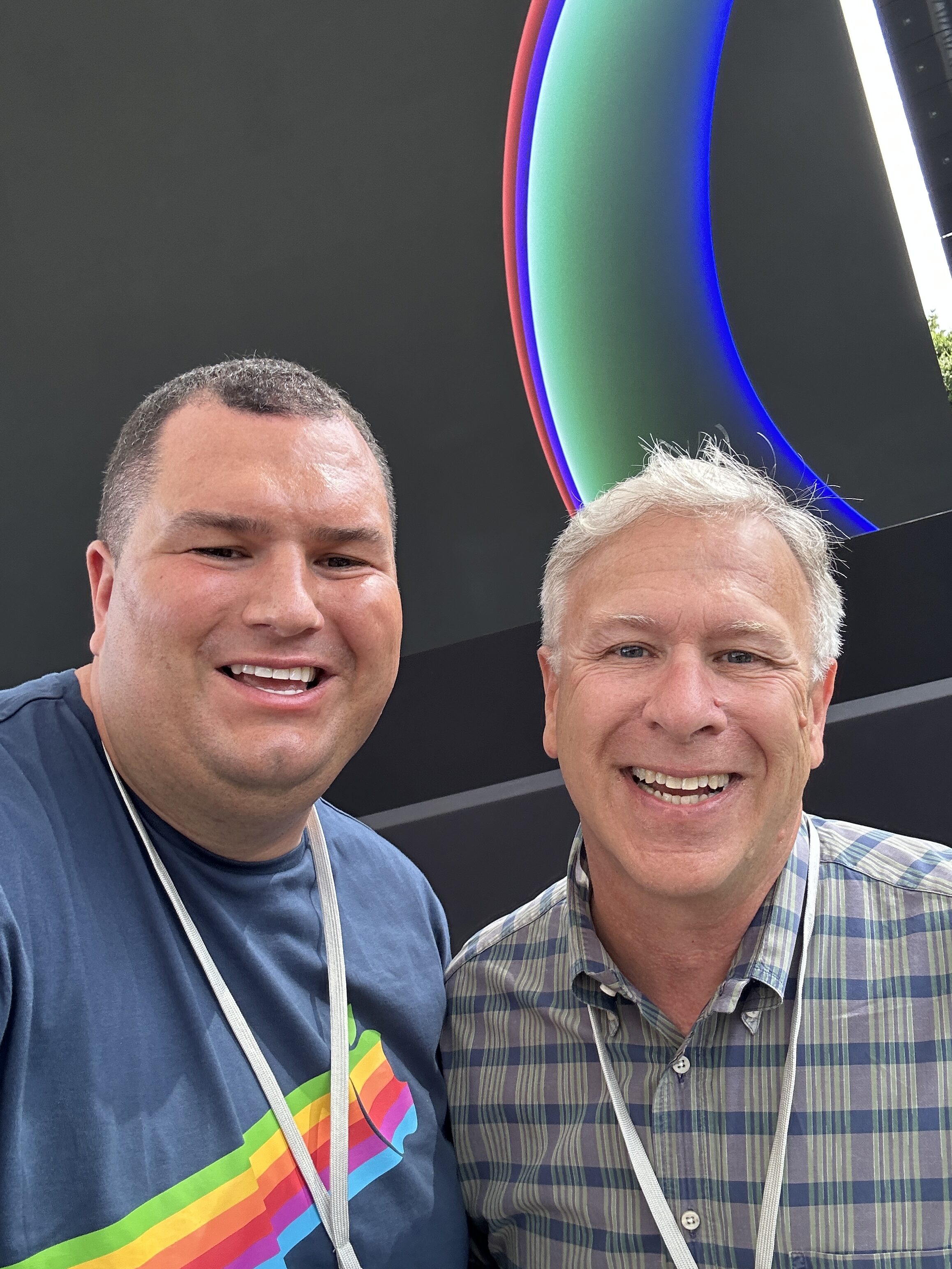 smiling selfie with leader