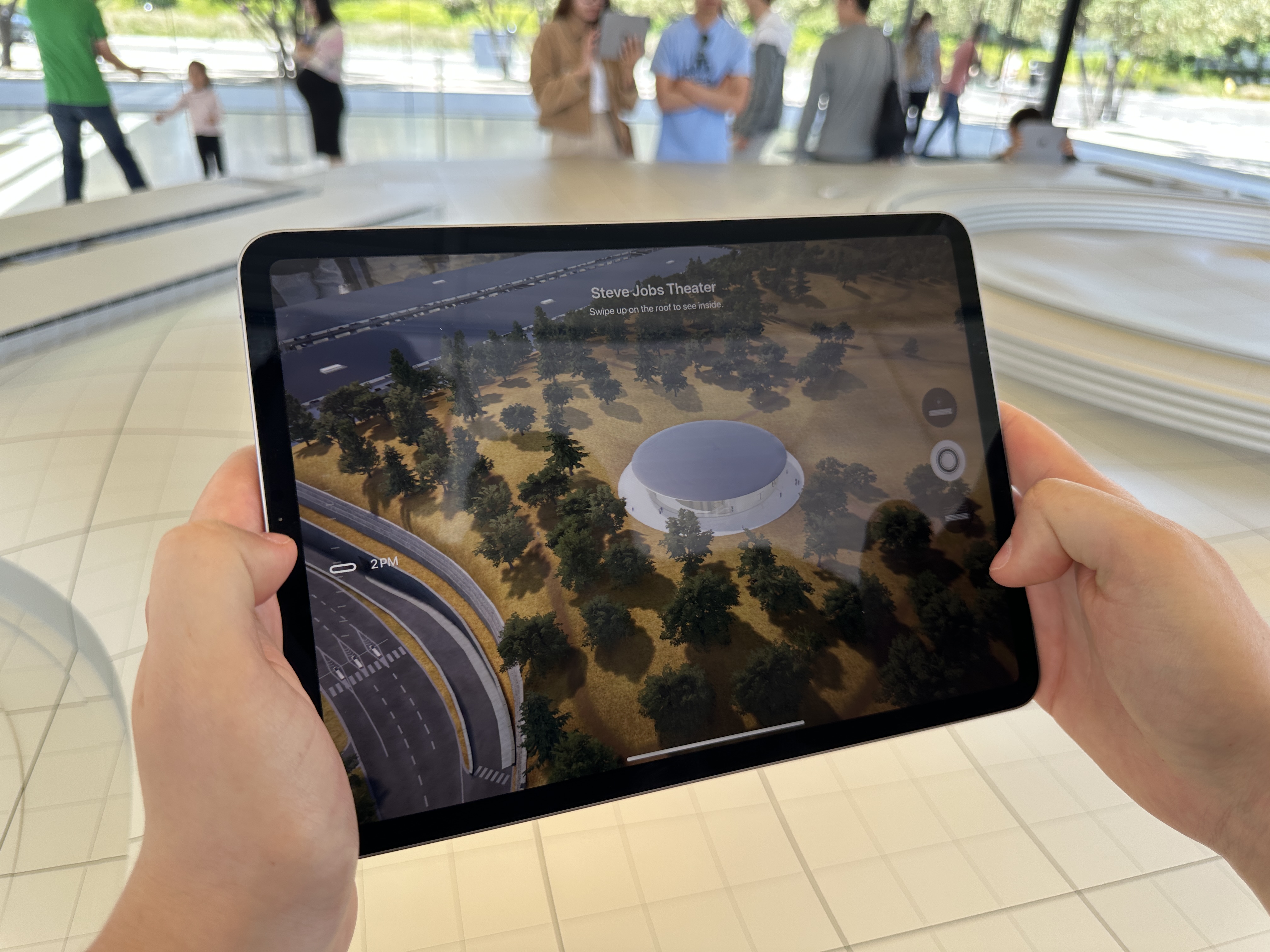 tablet showing theater model