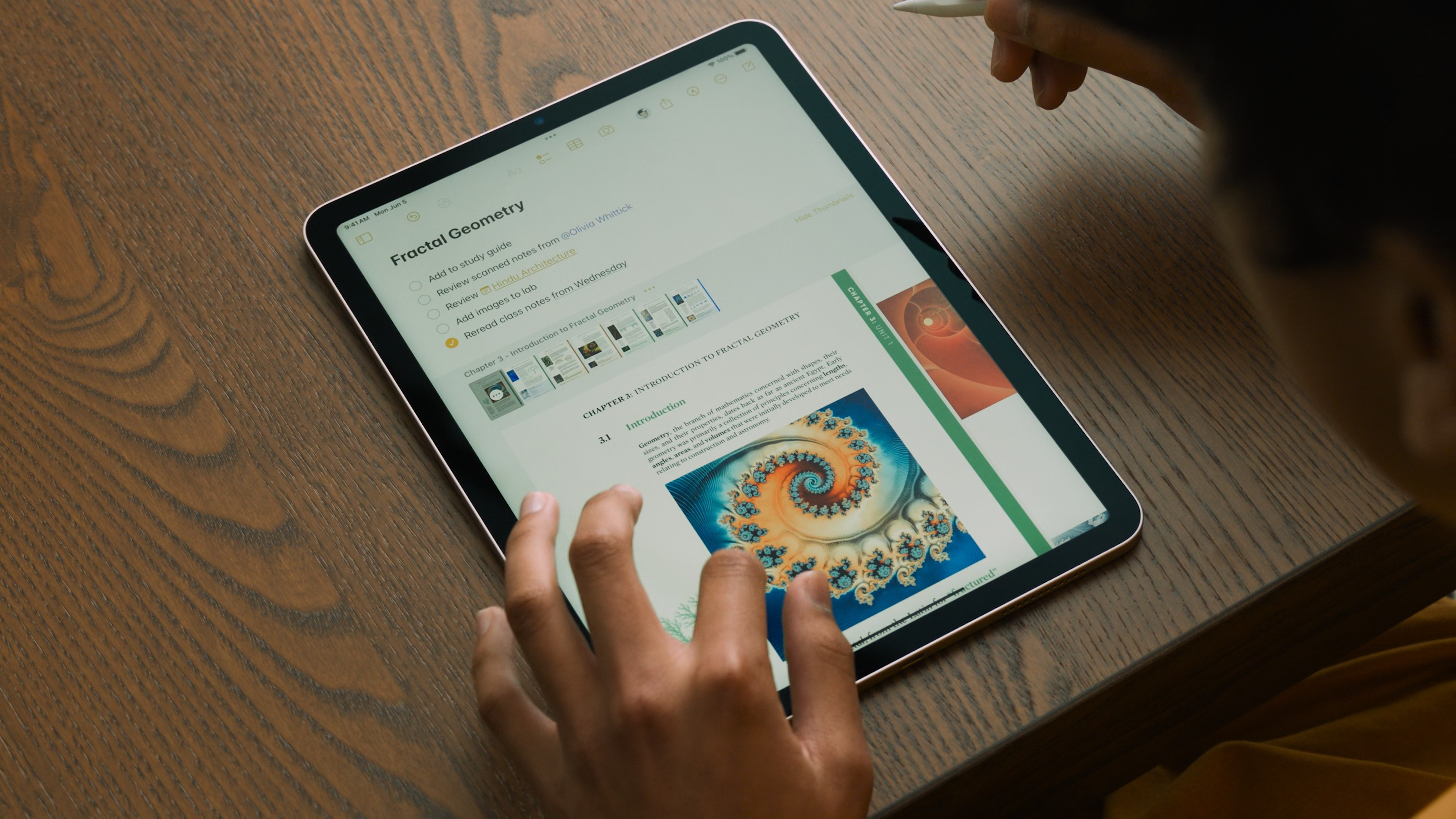tablet with geometry lesson
