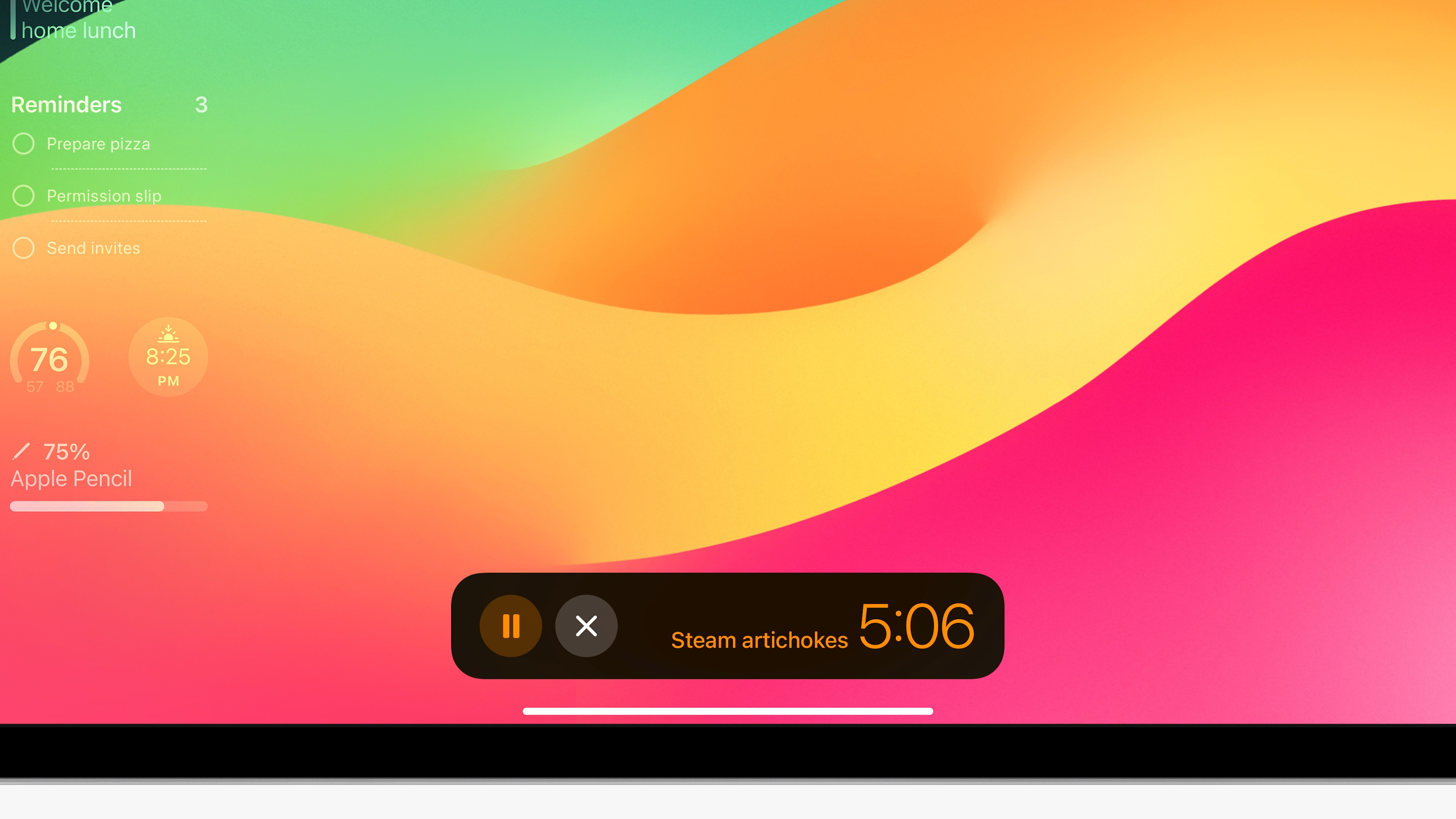 timer notification on colorful background