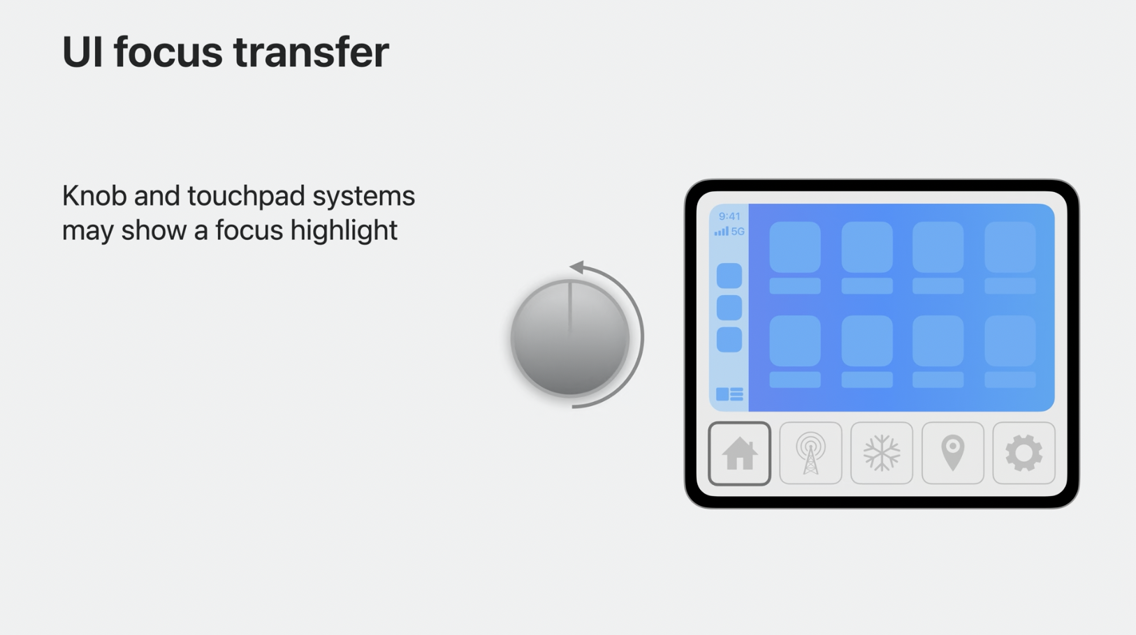 ui focus transfer knob touchpad