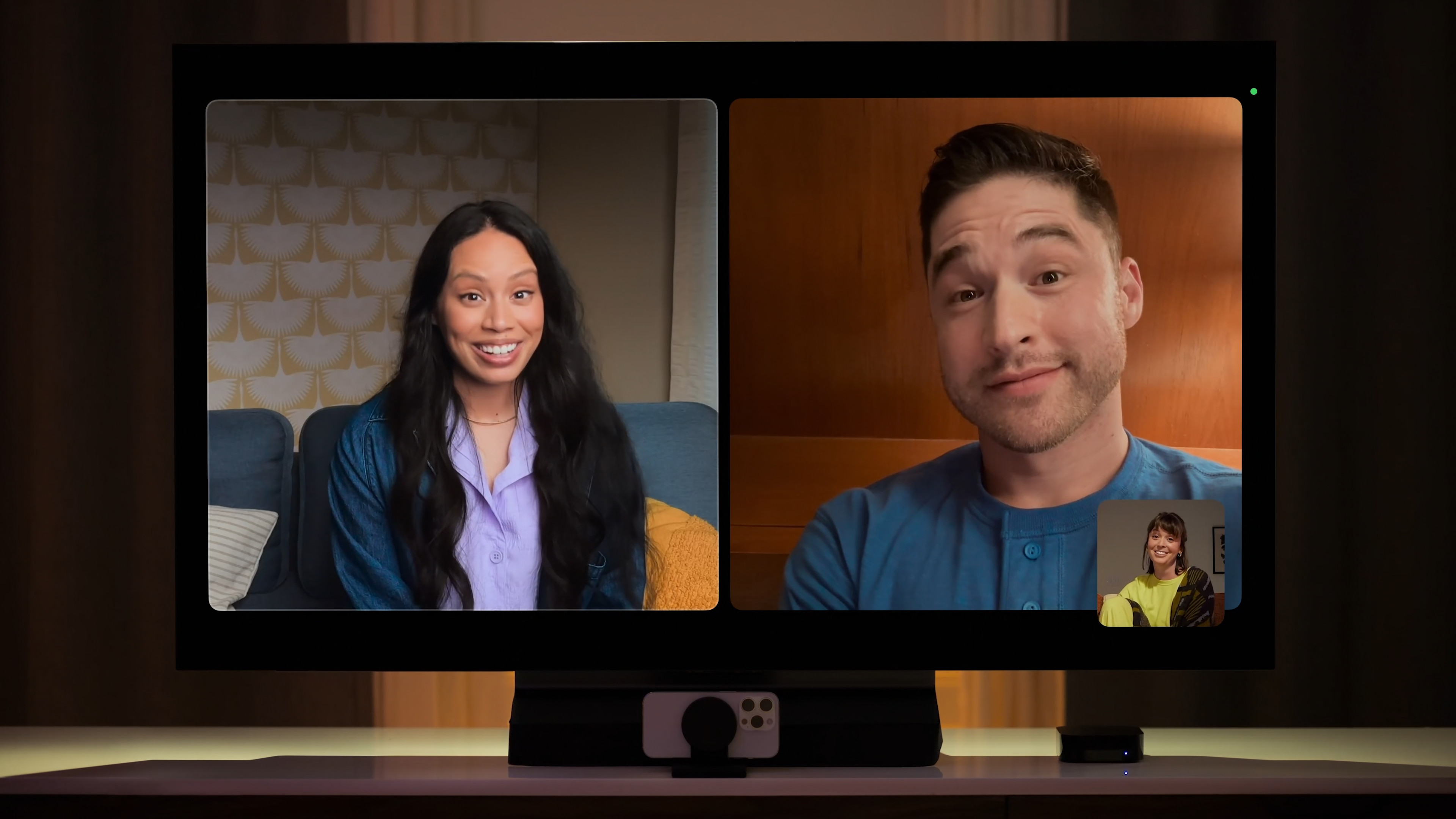 video call on tv screen