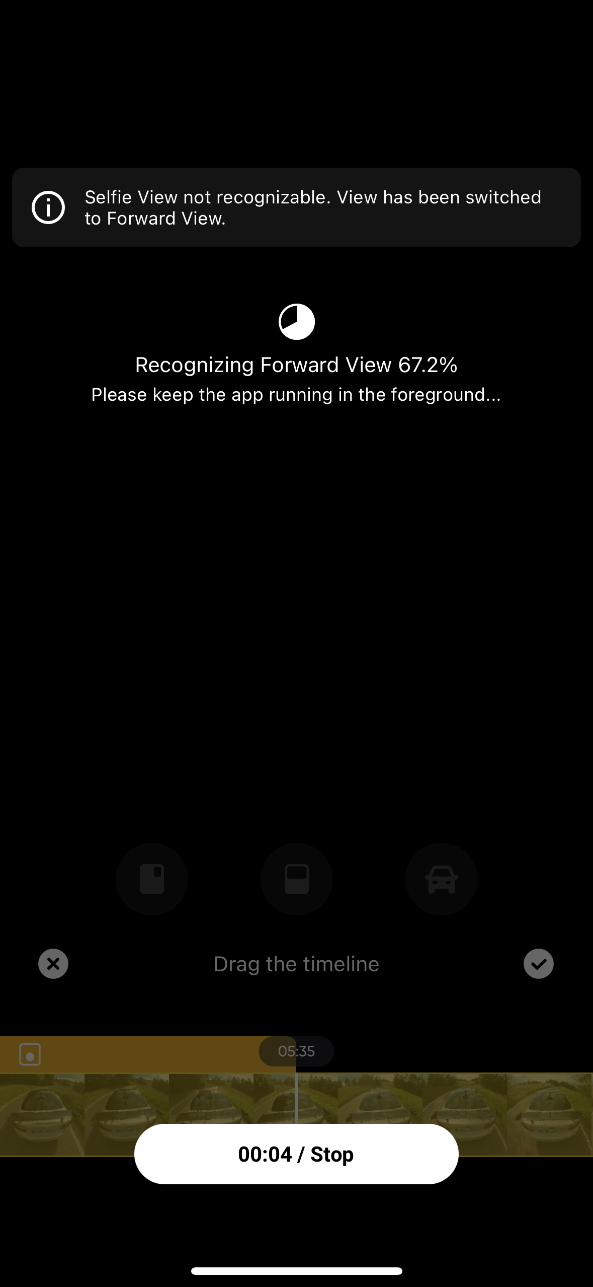 app recognizing forward view