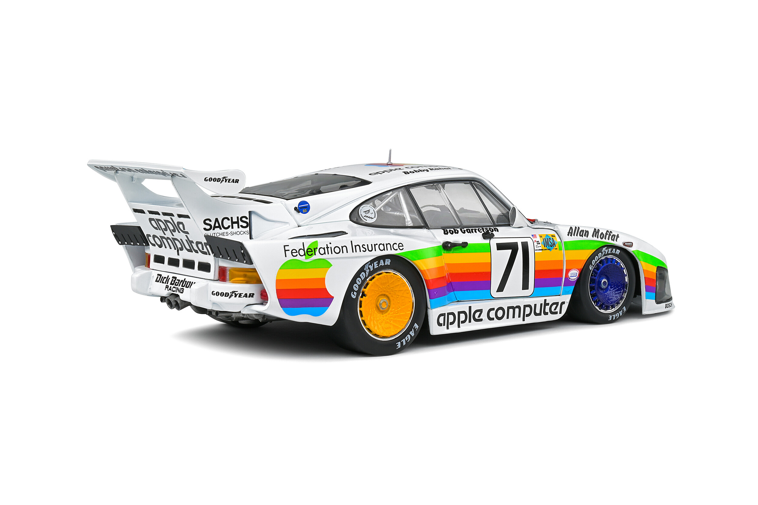 apple computer race car rear view