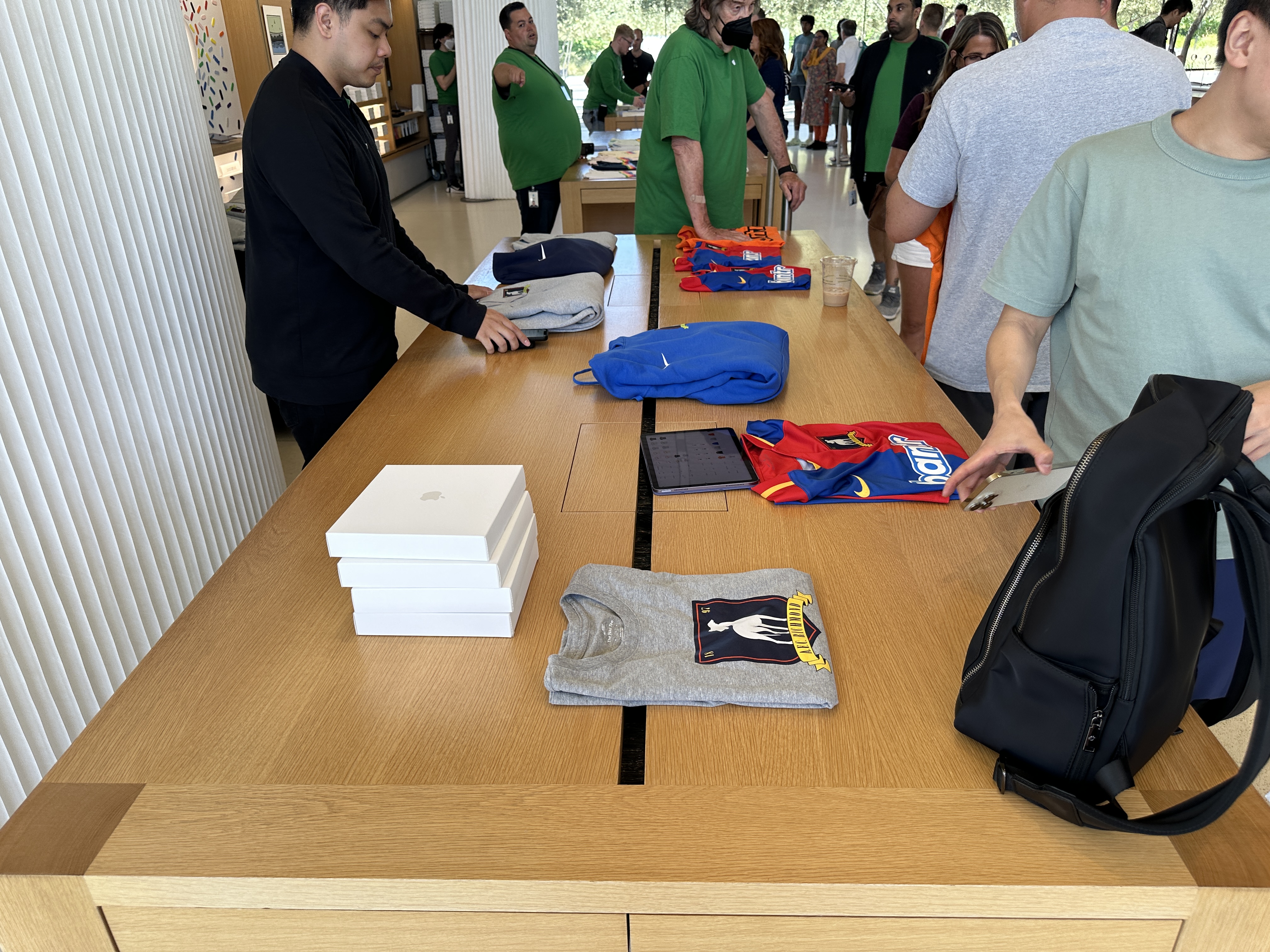 apple store merchandise table