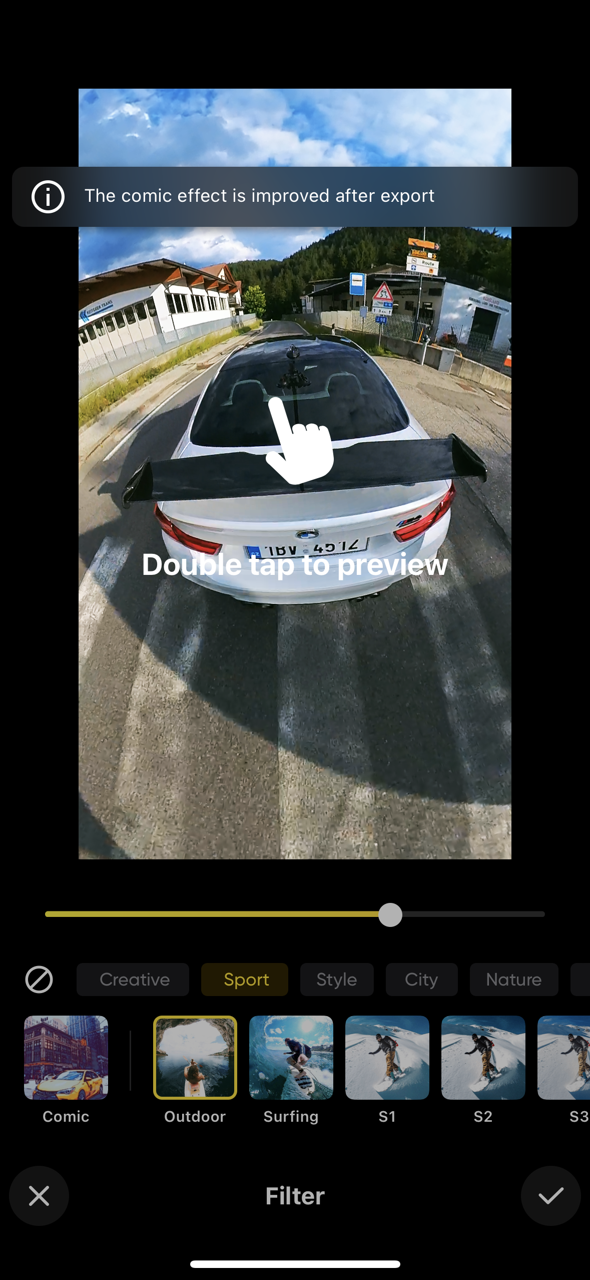 car filter preview editing app