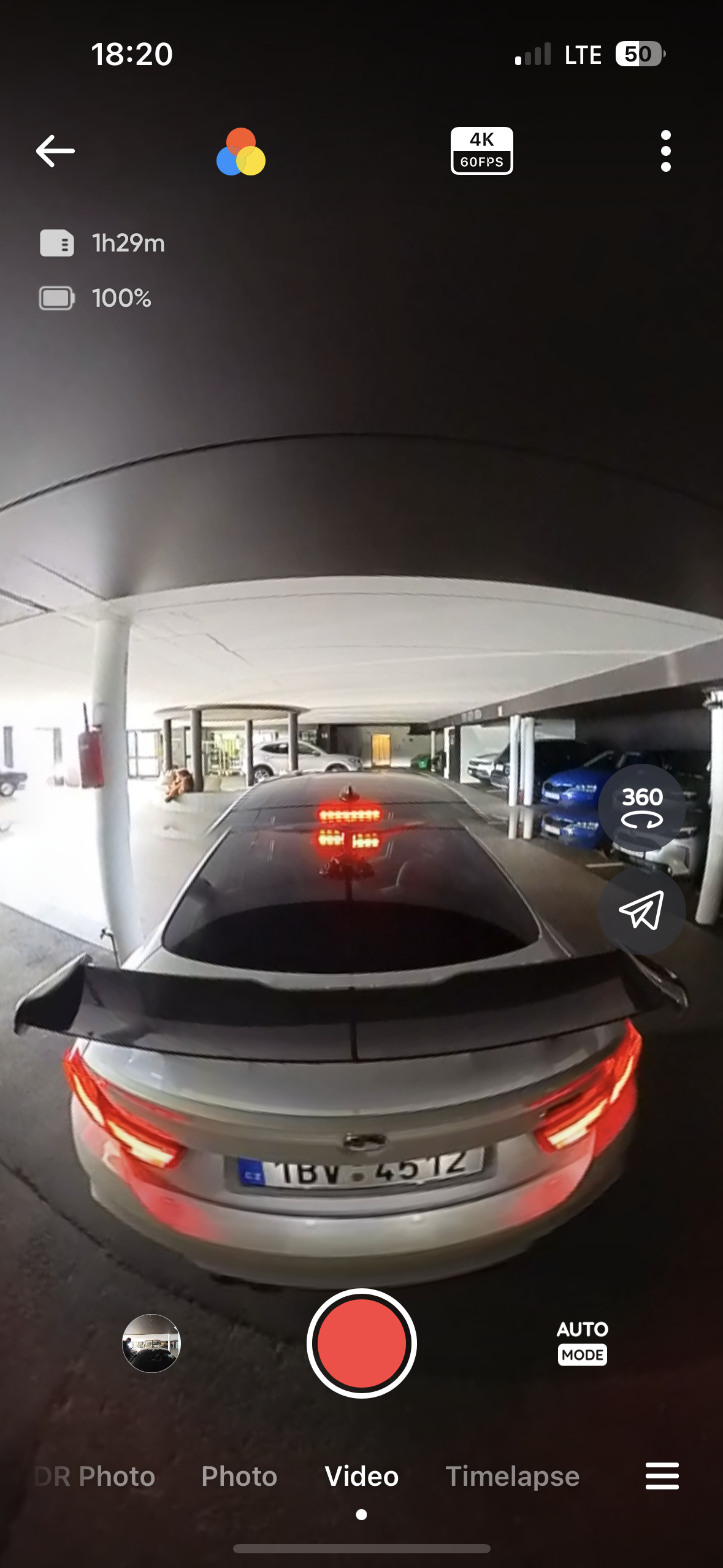 car in parking garage