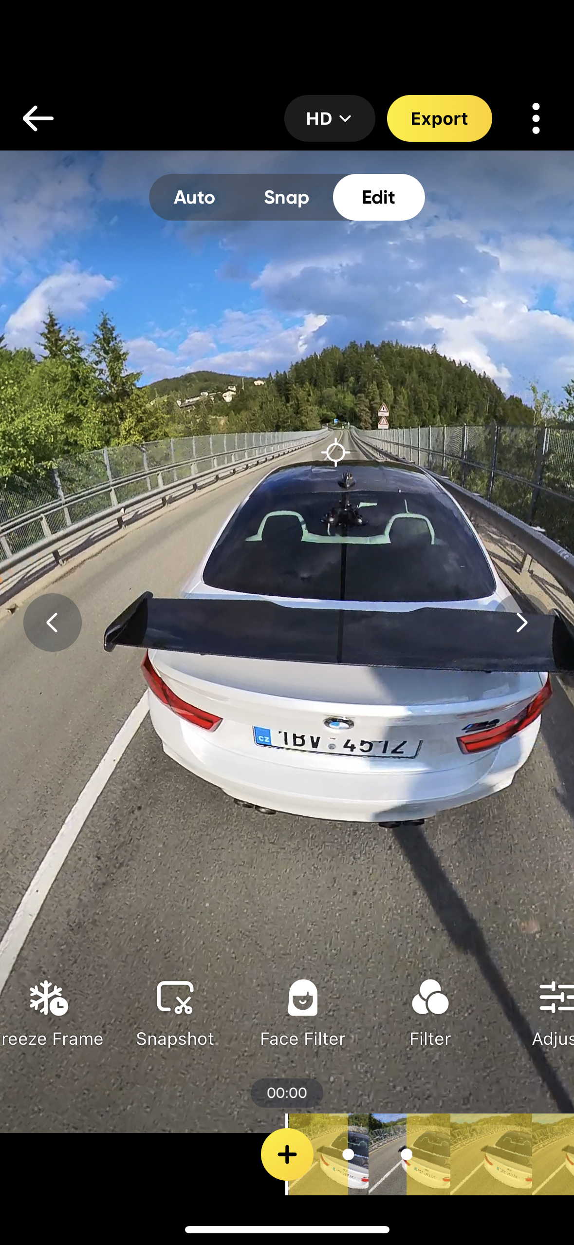 car on bridge editing app