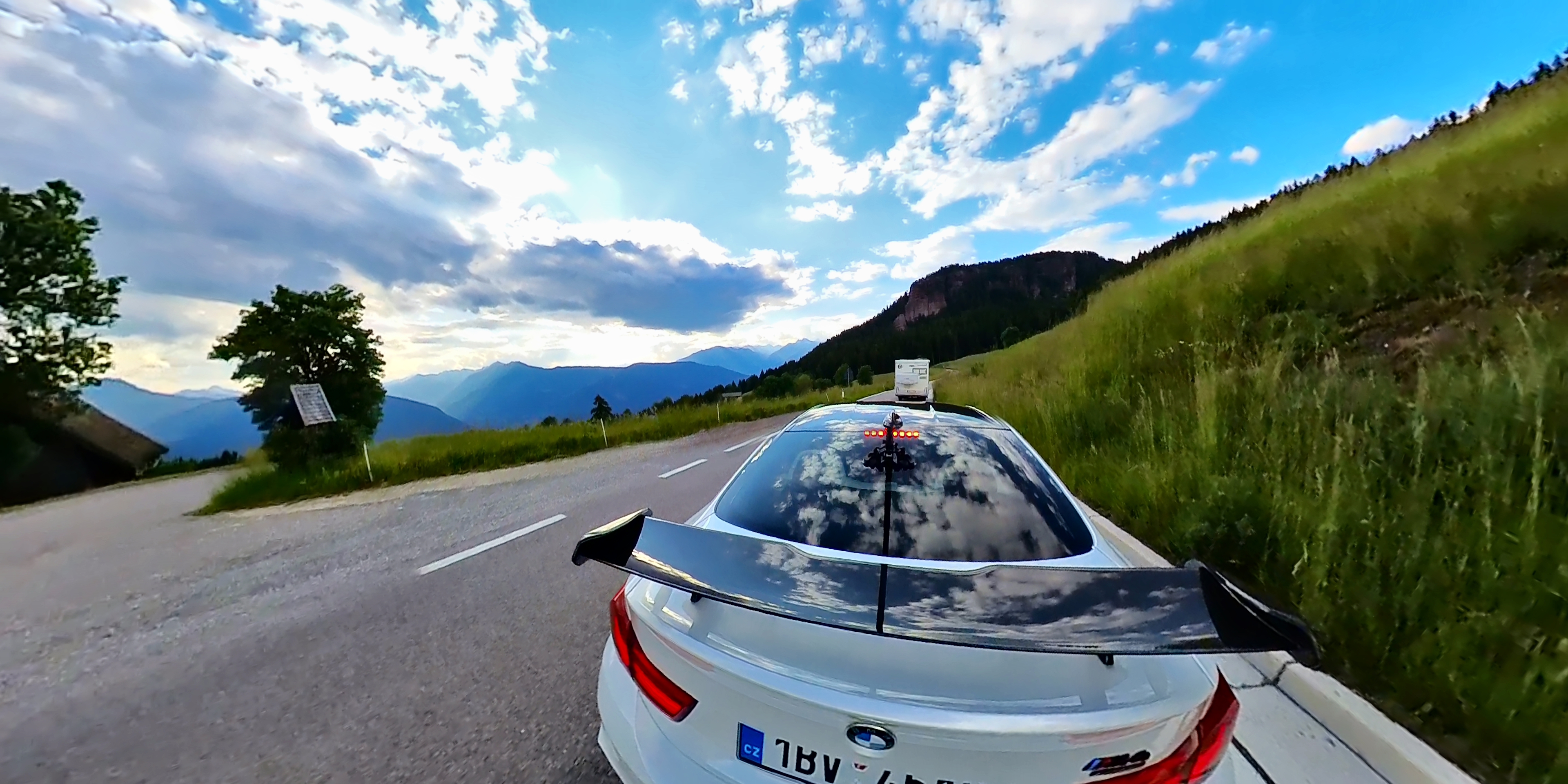 car on mountain road view
