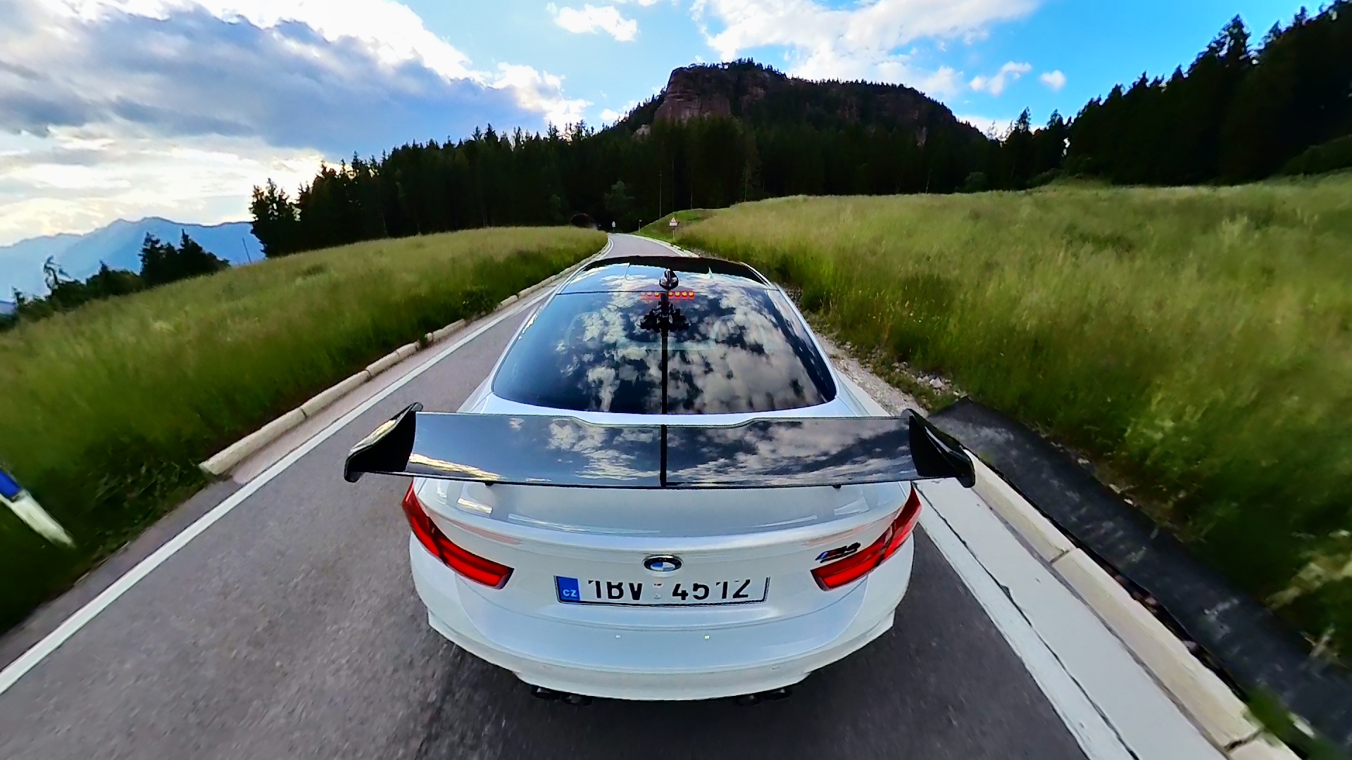 car on roadside view