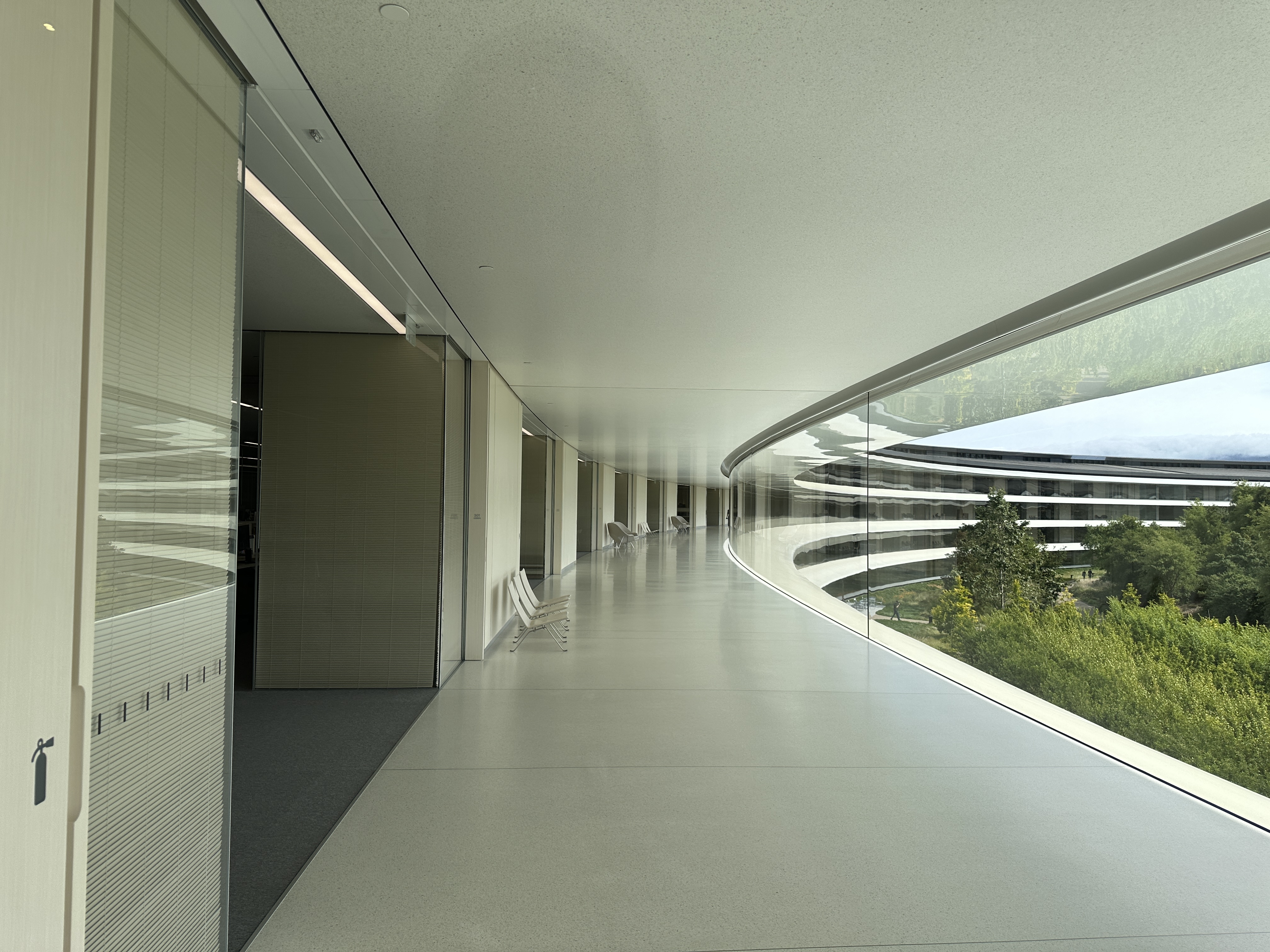 curved glass corridor