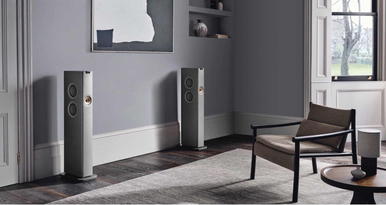 elegant room speaker setup