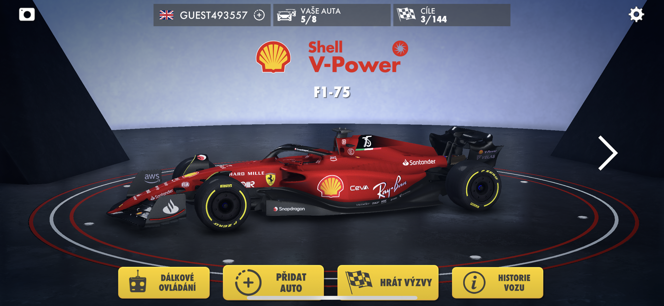 ferrari f1 75 game display