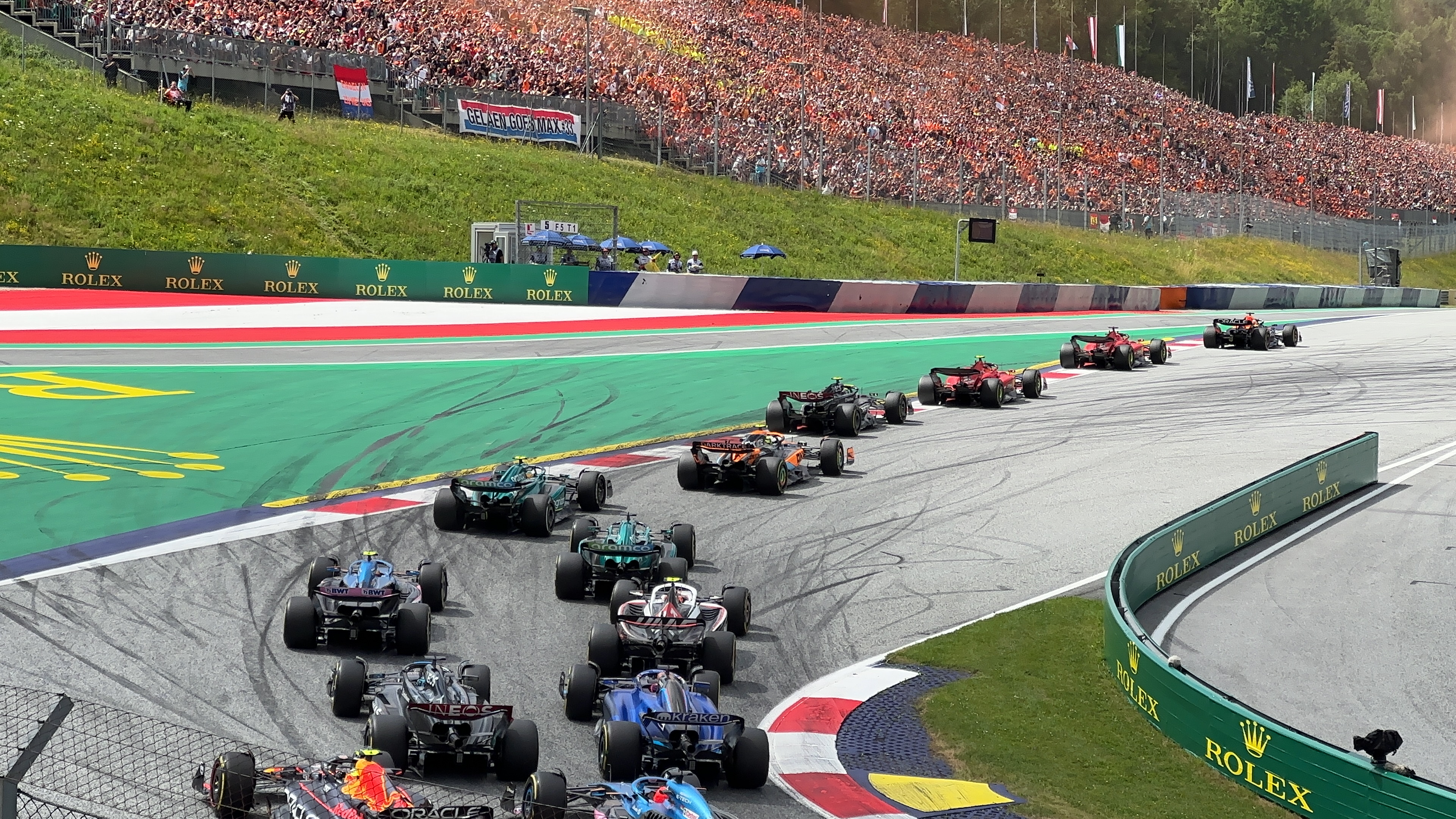 formula one cars on track