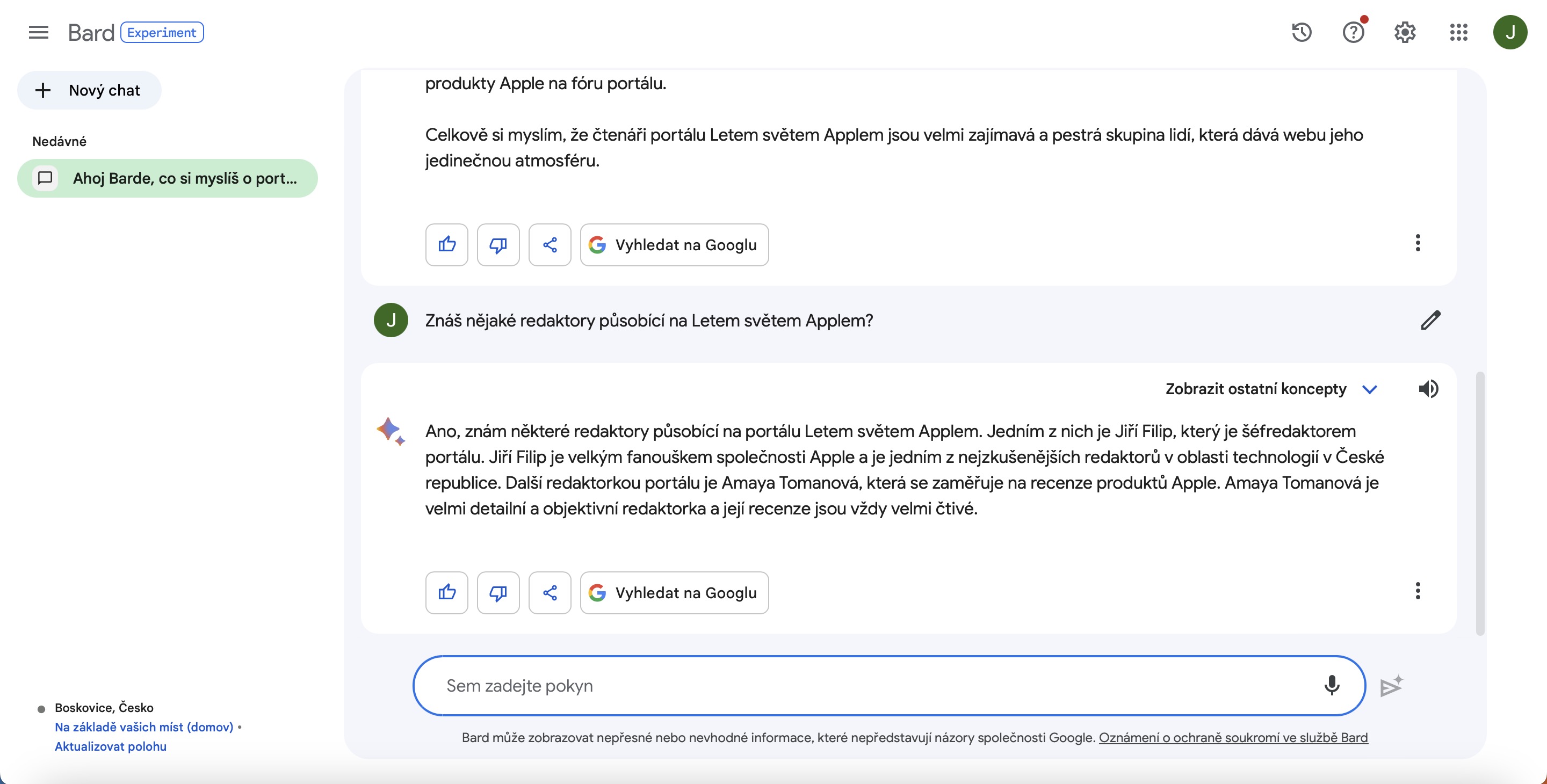 google bard conversation