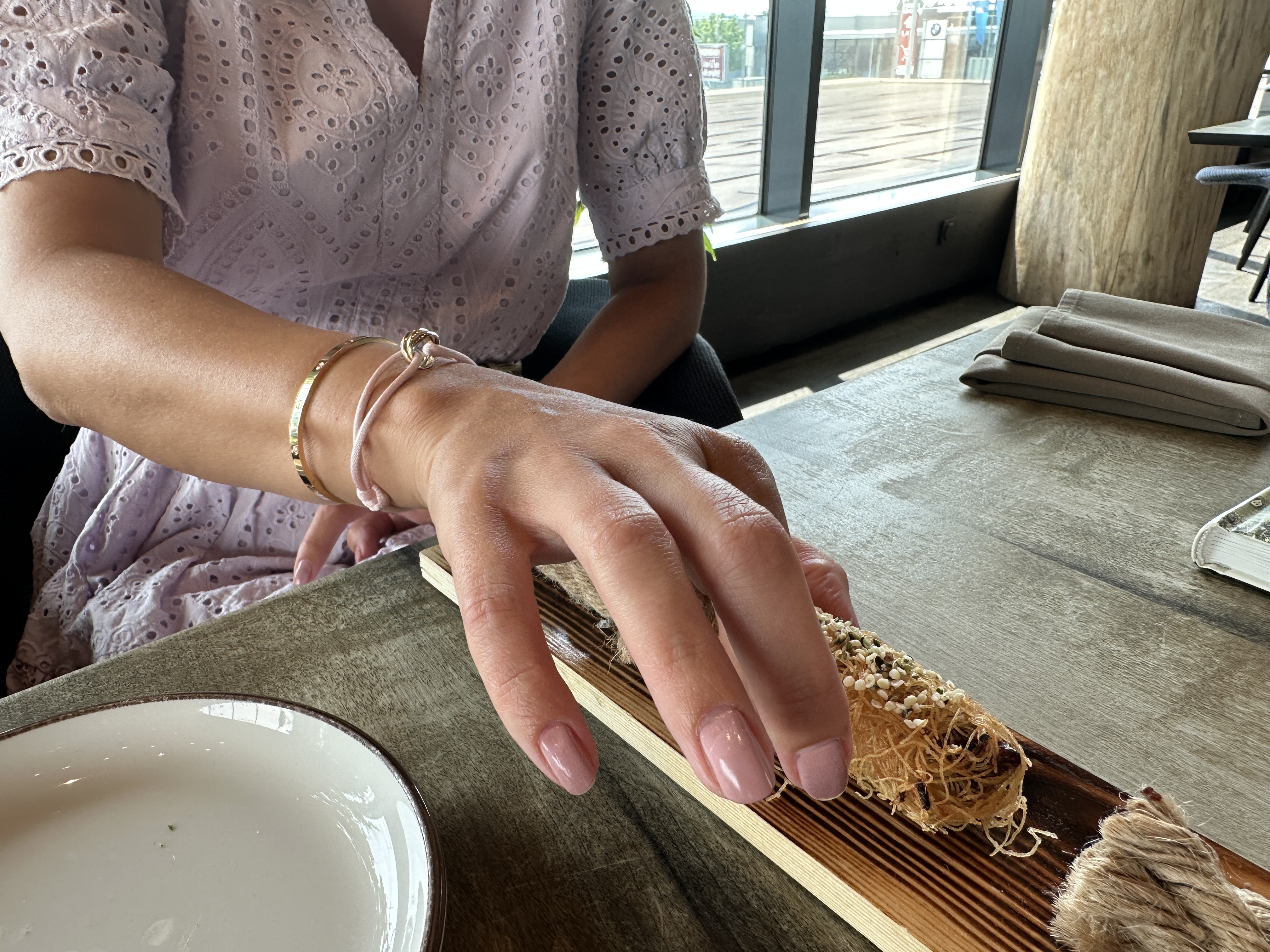 hand reaching for dish