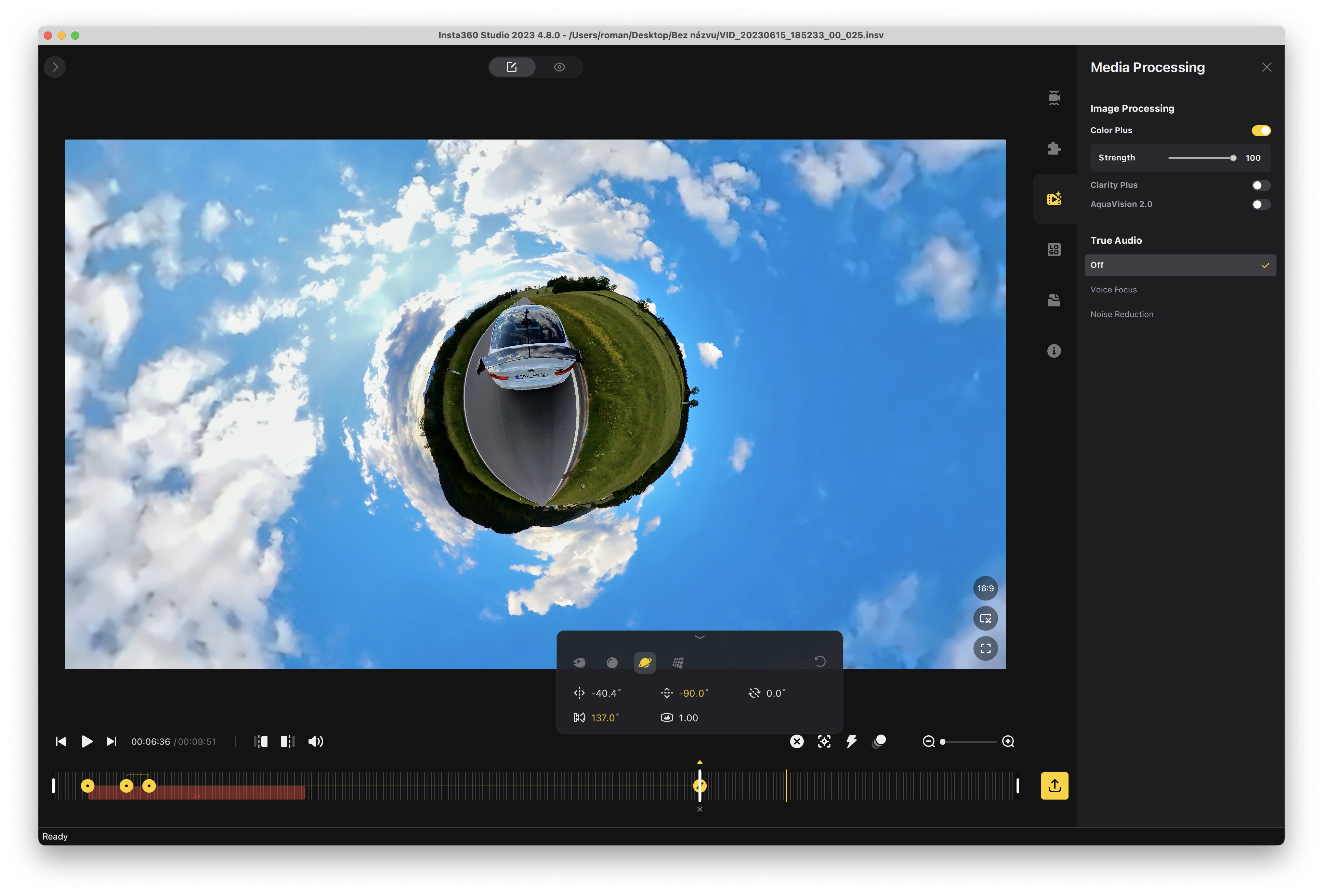 media processing car side view