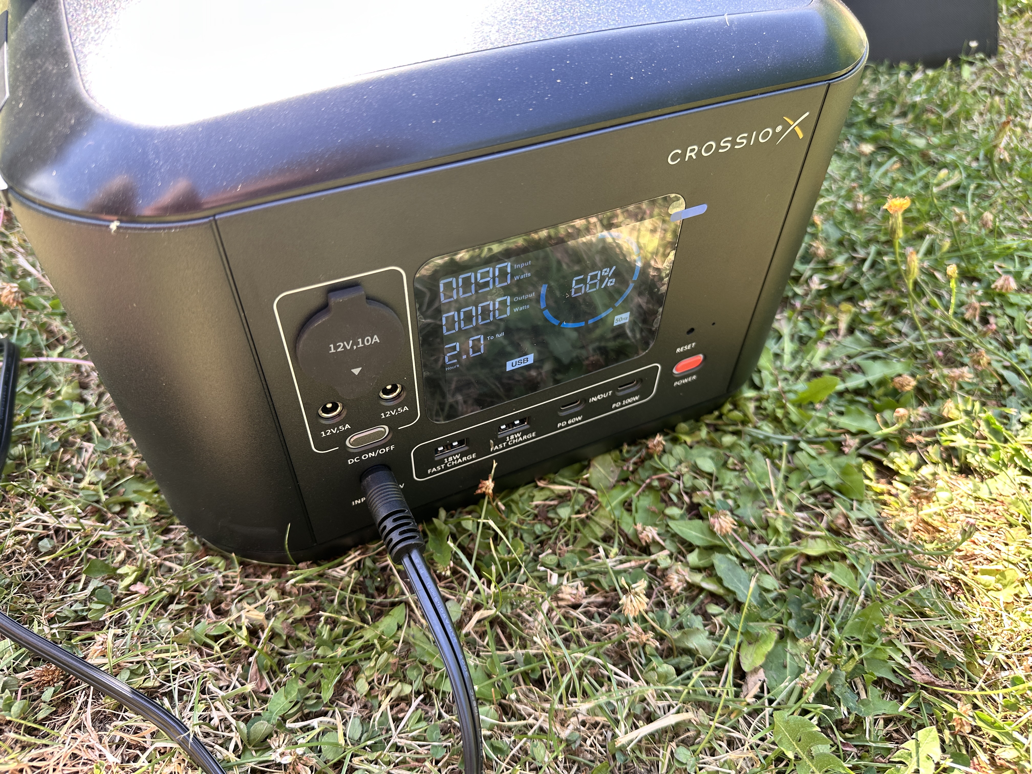 portable power station on grass