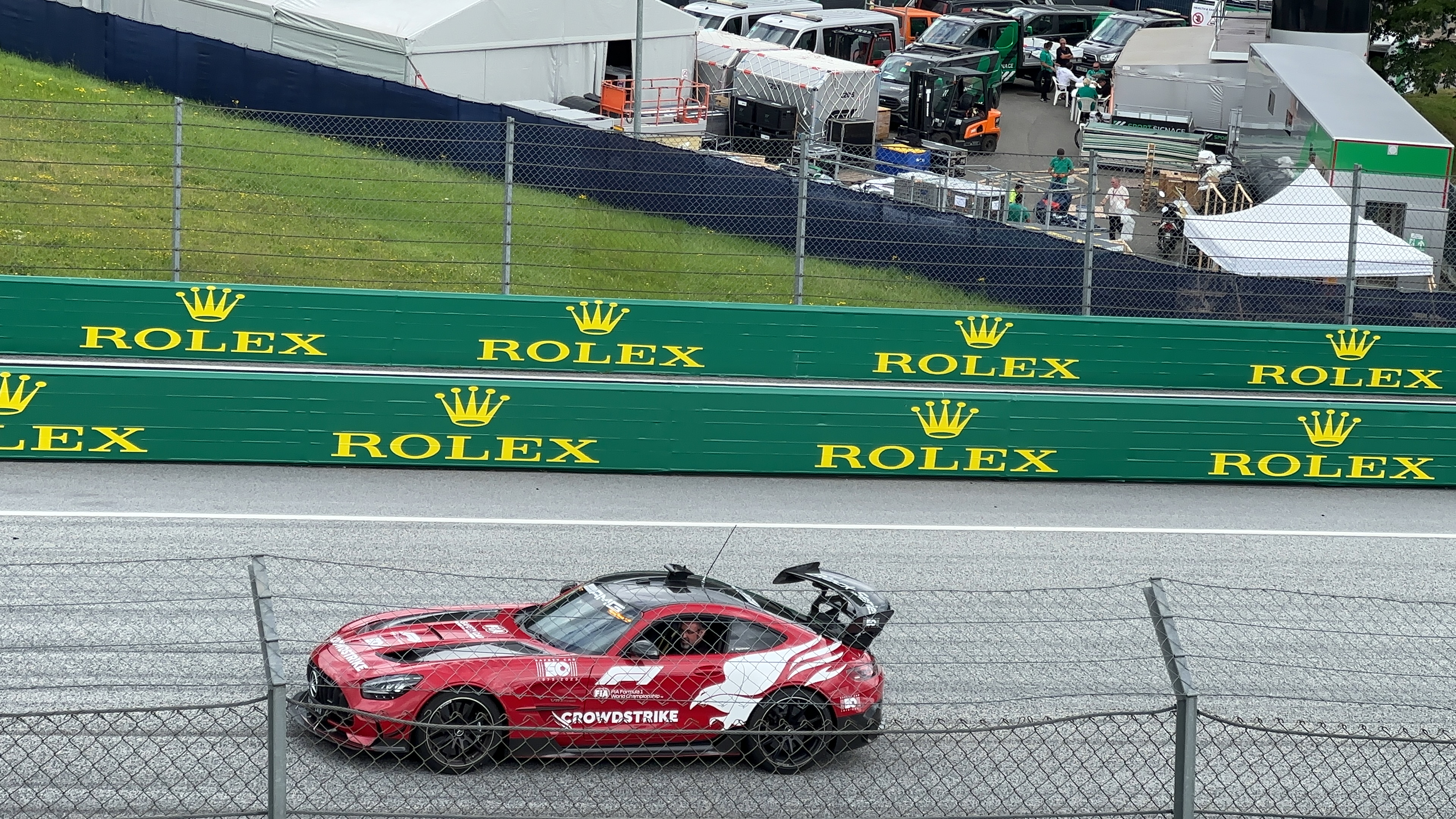 red race car on track