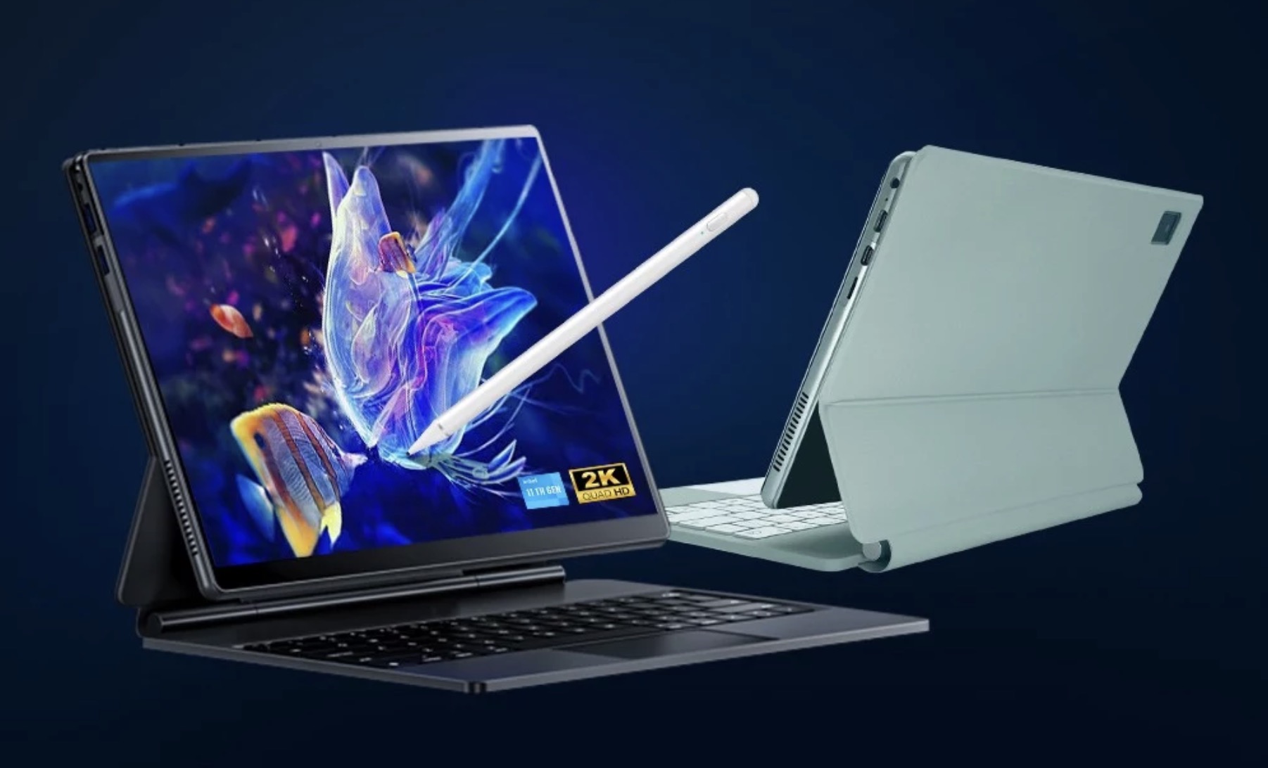 tablet with stylus and keyboard