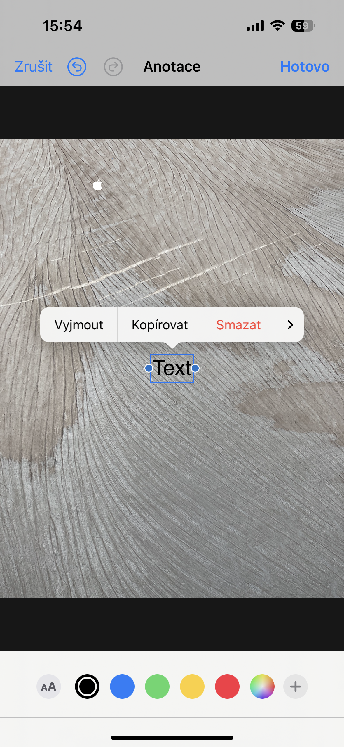 text editing on wood texture