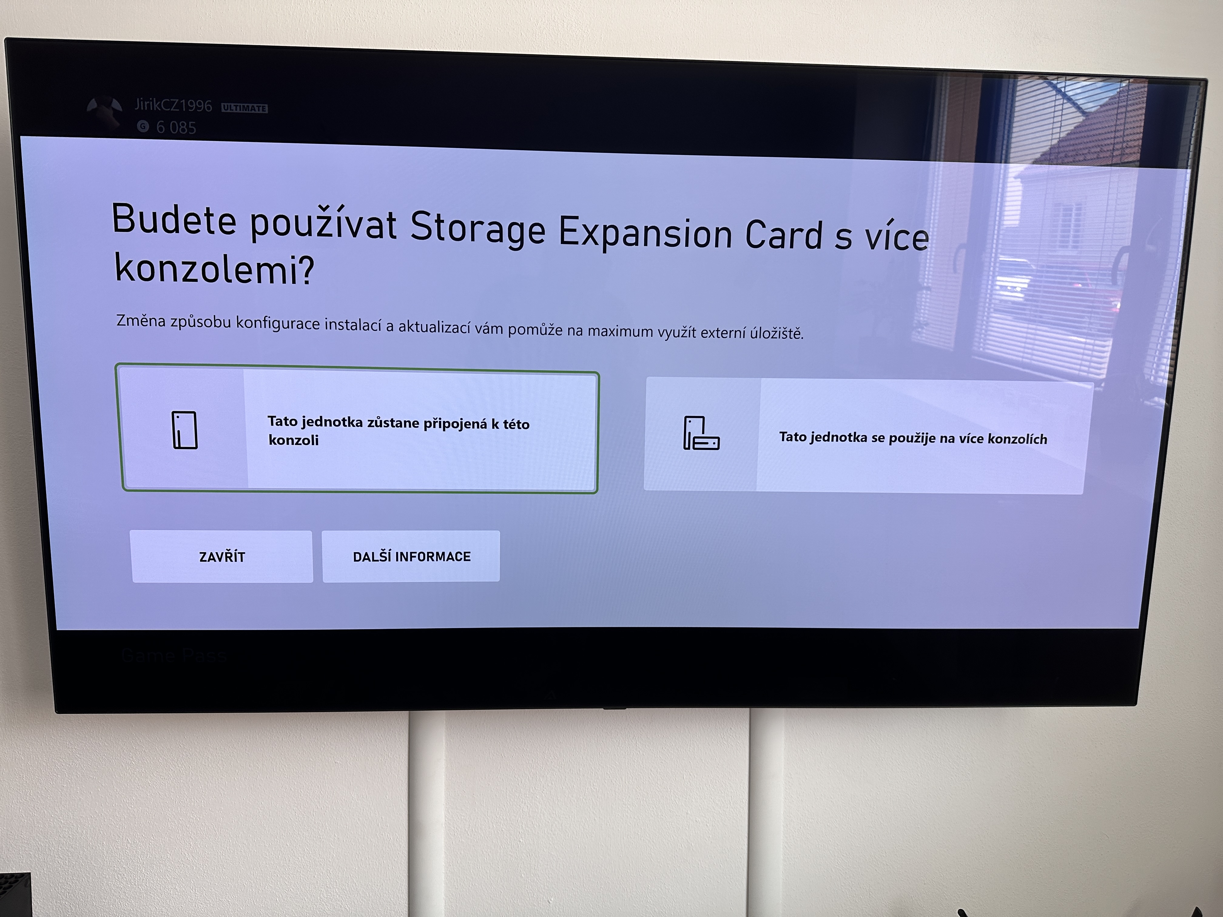tv screen with settings