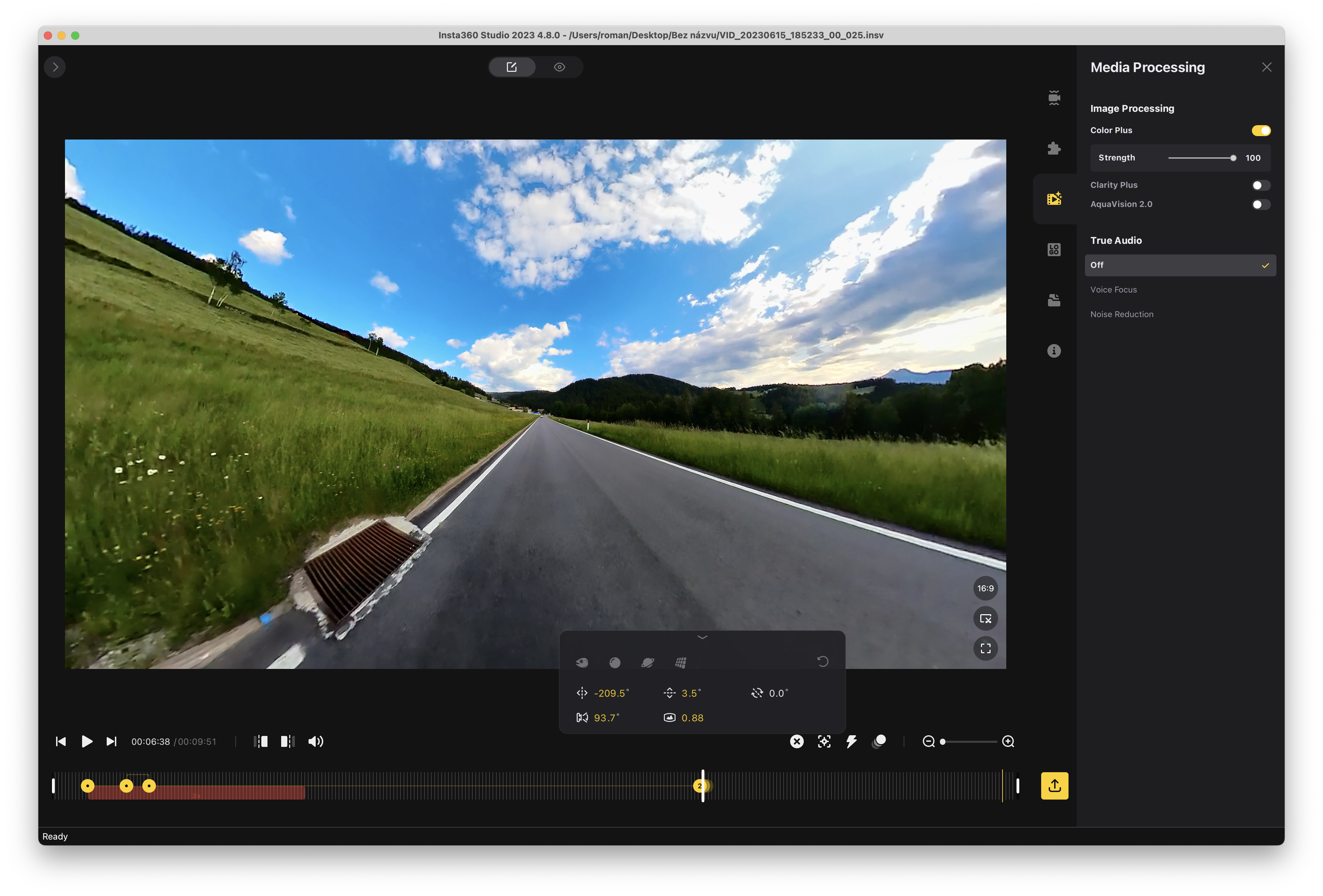 video editing car forest road