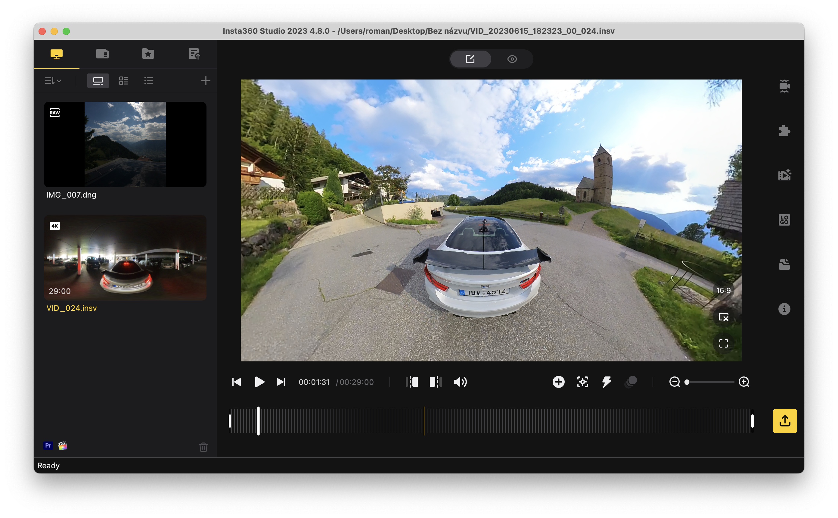 video editing car road