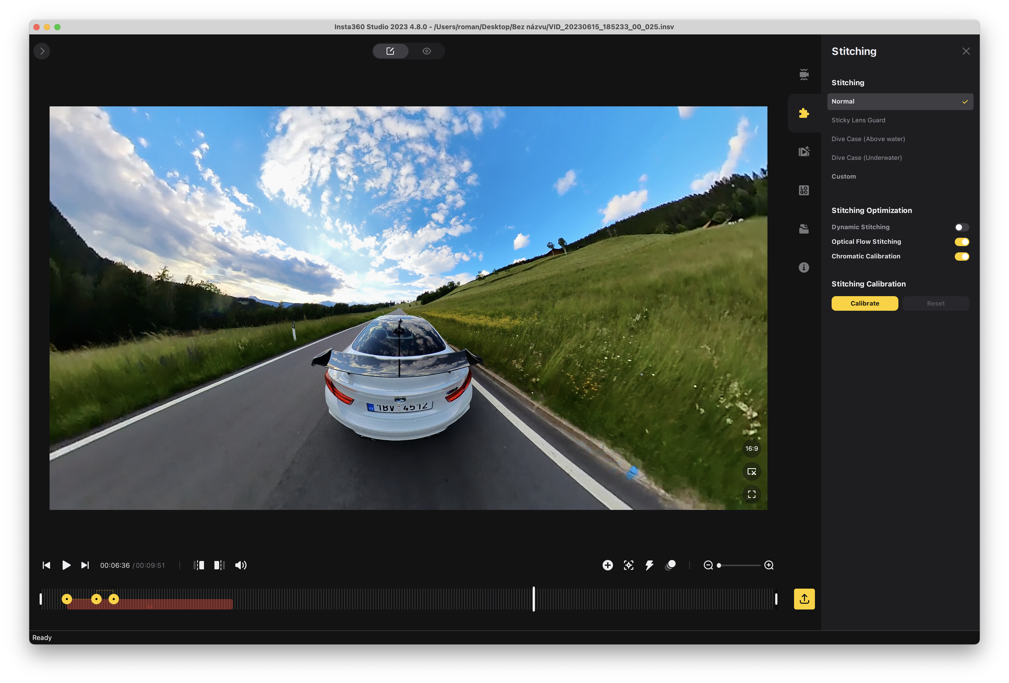 video stitching car road