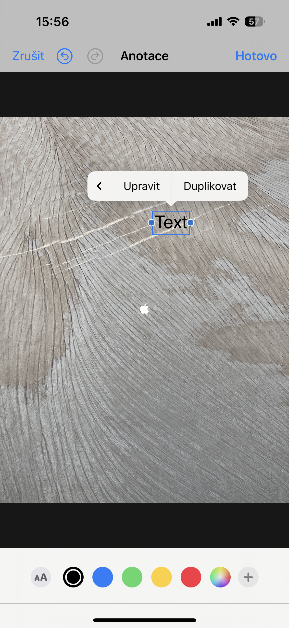 wood texture with text editing options