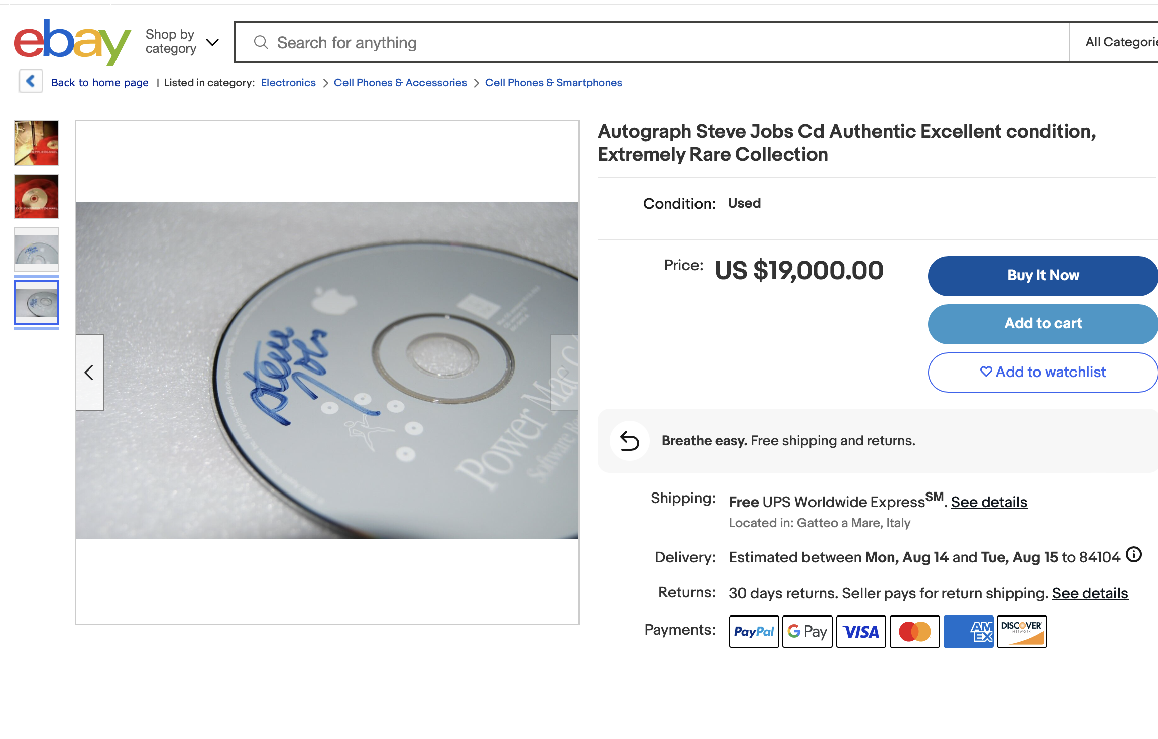 autograph cd ebay listing detail