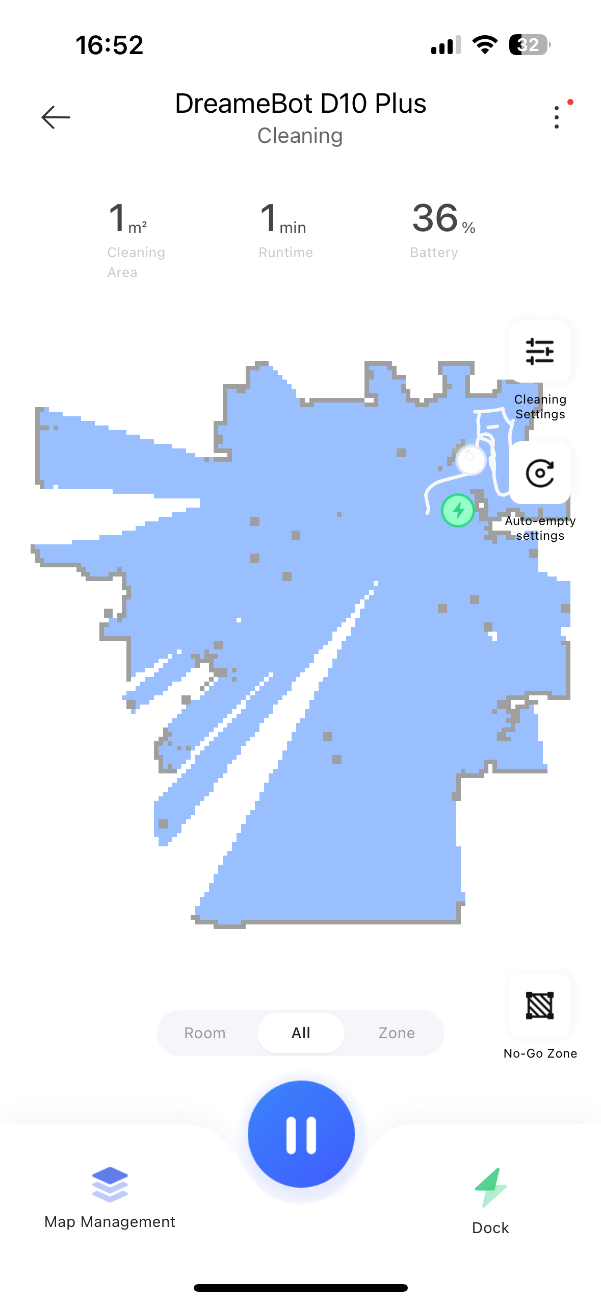 cleaning progress map