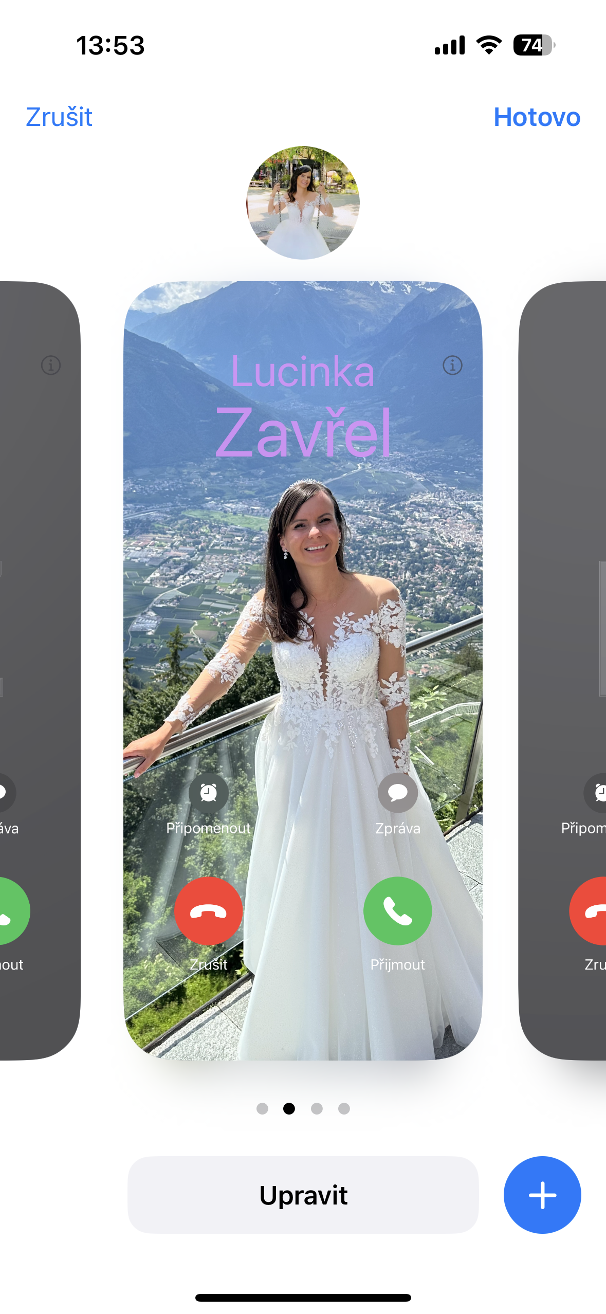 contact photo call screen