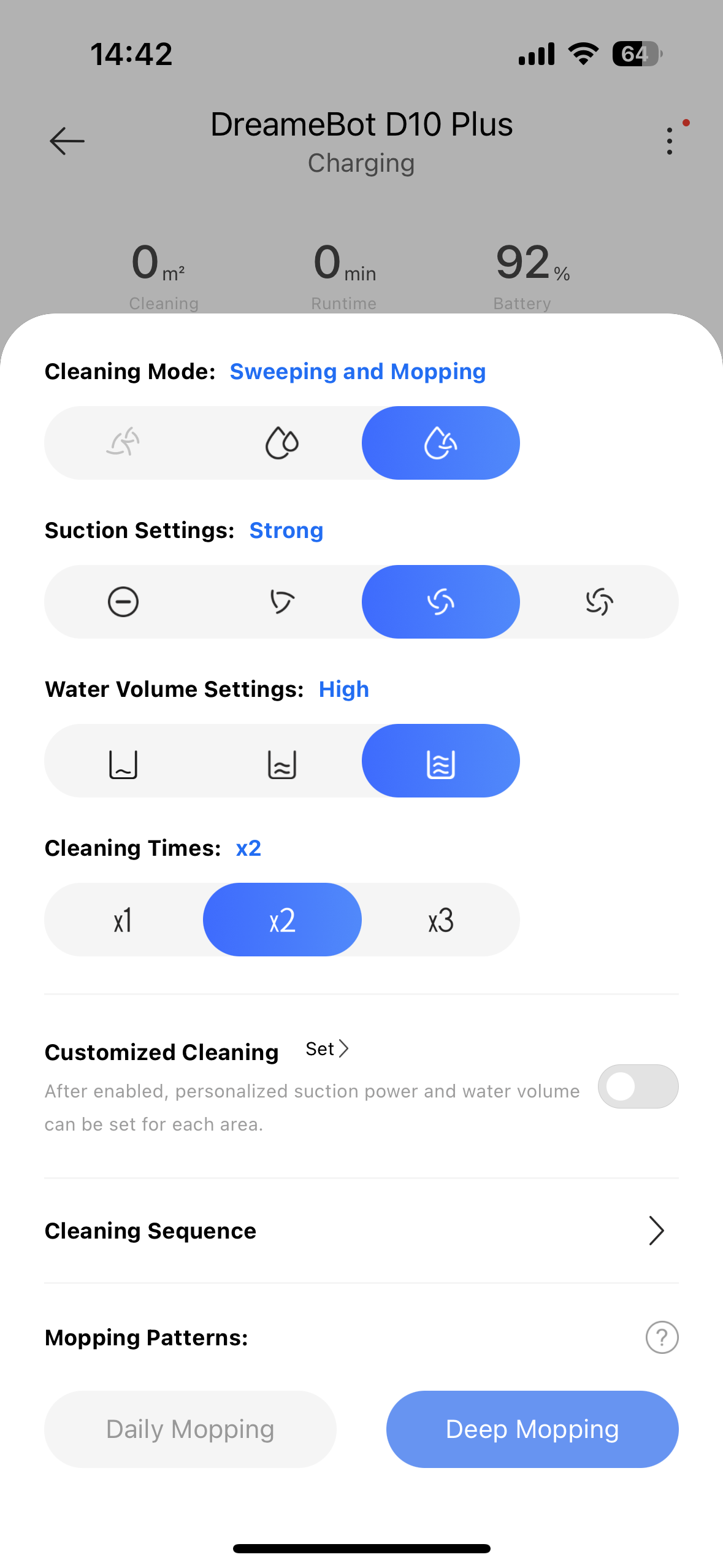 dreamebot charging settings