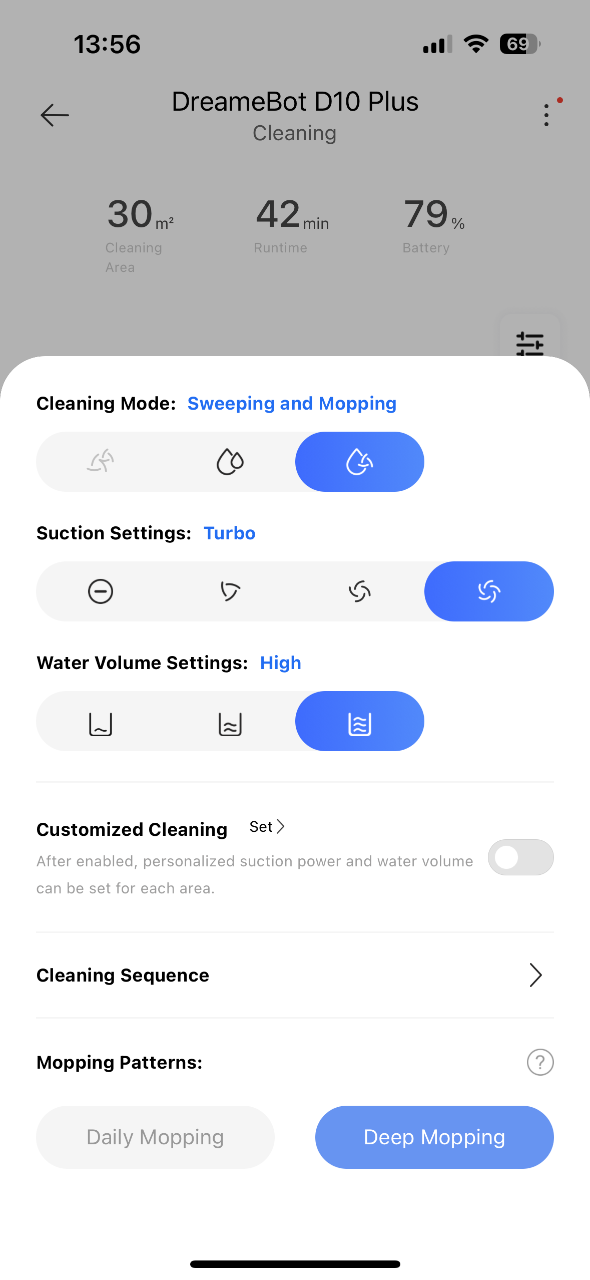 dreamebot cleaning settings