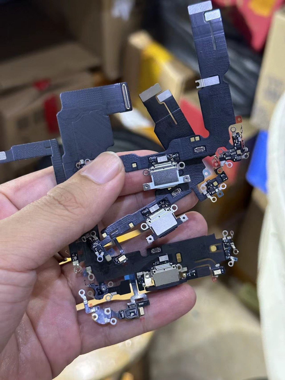 hand holding electronic components