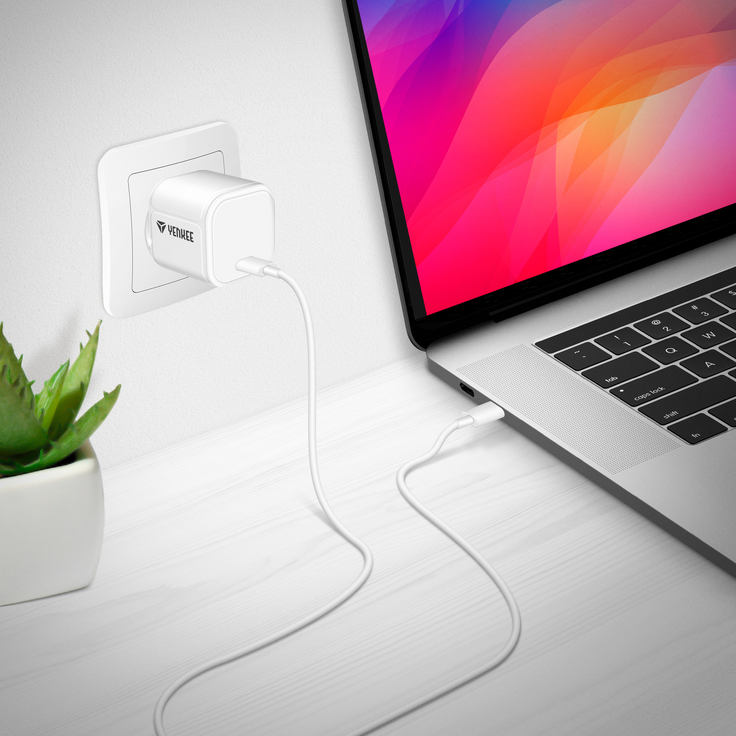 laptop charging setup